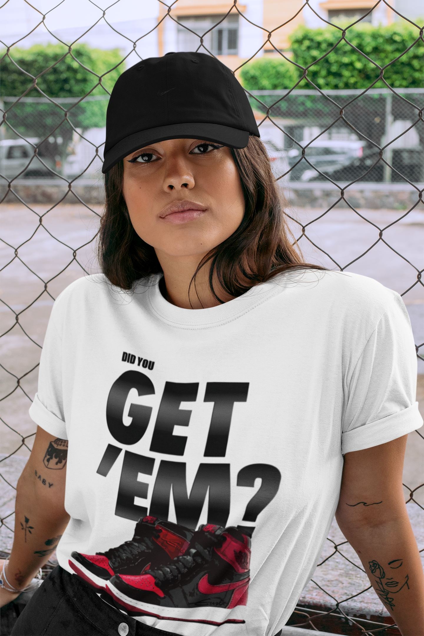 Did You Get 'Em Unisex Tops - Air Jordan 1 Bred Patent