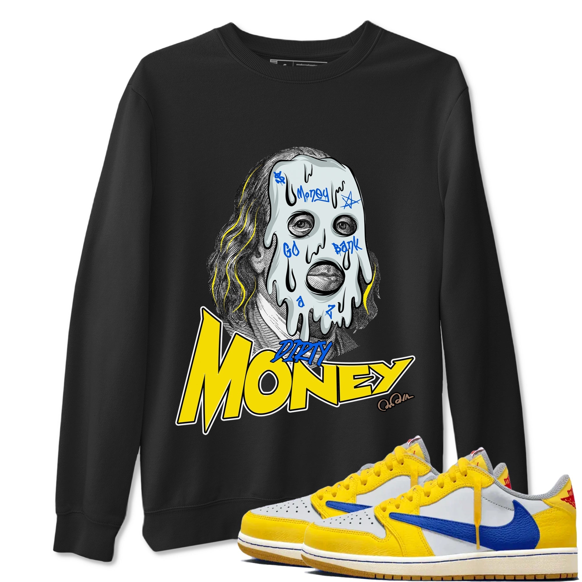 Dirty Money Sneaker Tees - Air Jordan 1 Travis Scott Canary