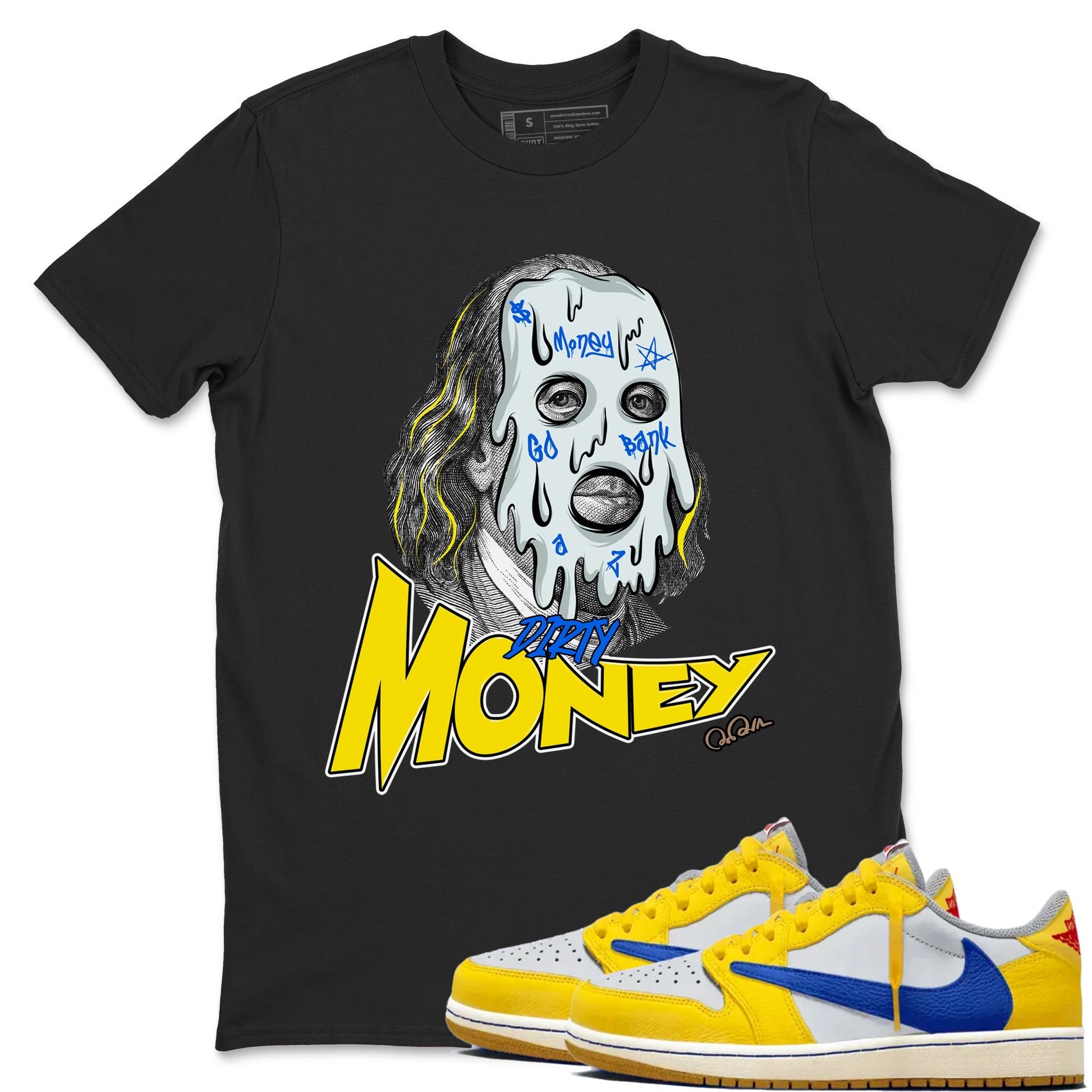 Dirty Money Sneaker Tees - Air Jordan 1 Travis Scott Canary