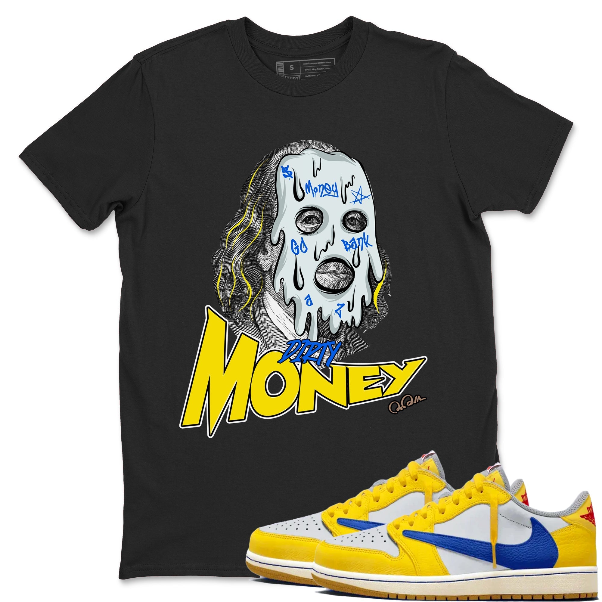 Dirty Money Sneaker Tees - Air Jordan 1 Travis Scott Canary
