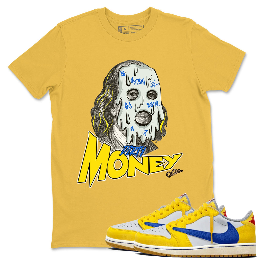 Dirty Money Sneaker Tees - Air Jordan 1 Travis Scott Canary