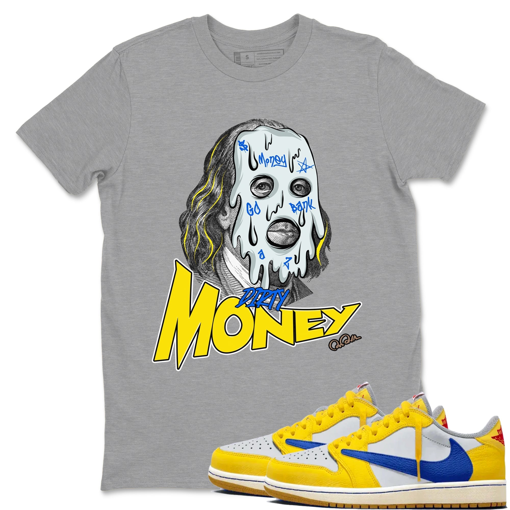 Dirty Money Sneaker Tees - Air Jordan 1 Travis Scott Canary