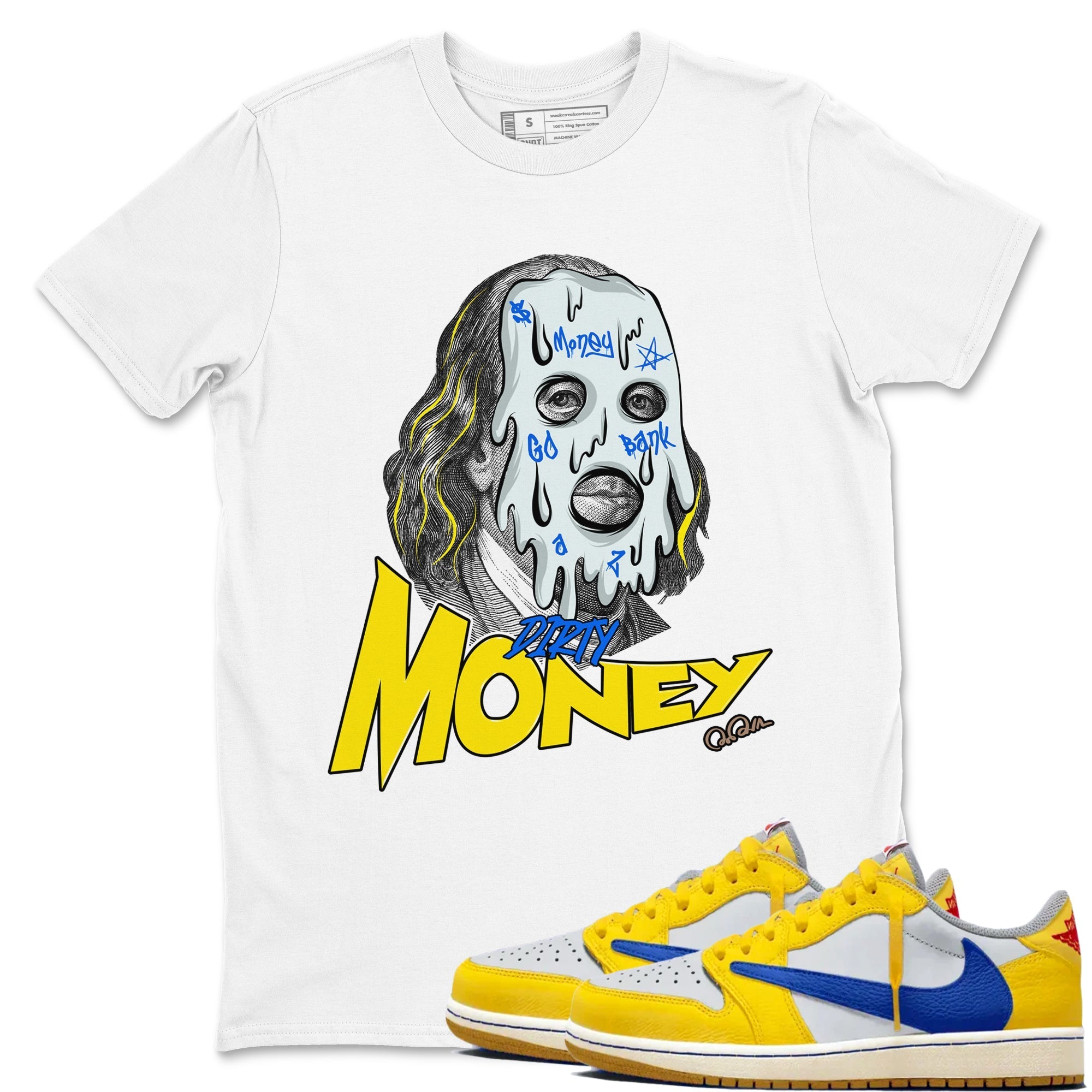 Dirty Money Sneaker Tees - Air Jordan 1 Travis Scott Canary