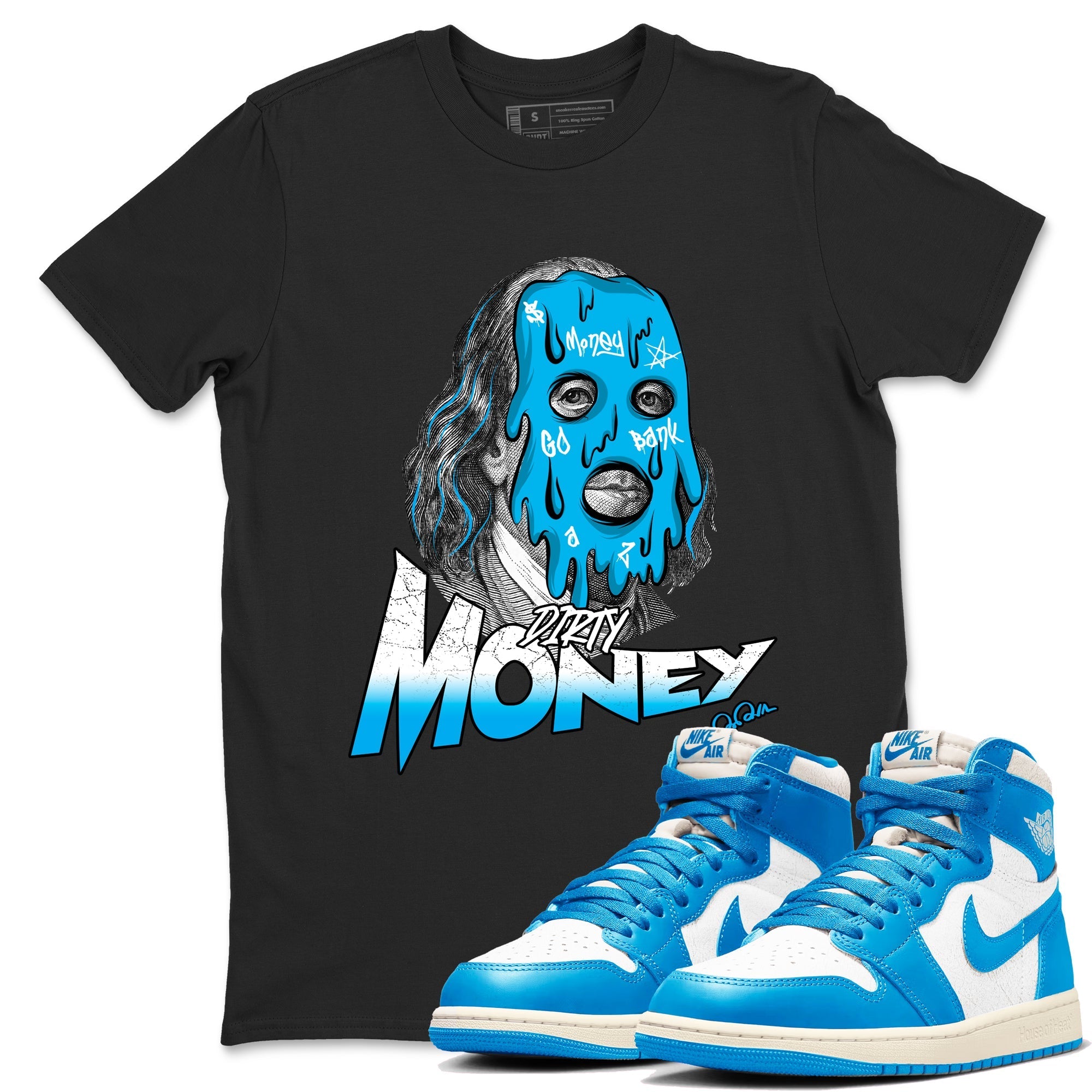 Dirty Money Sneaker Tees - Air Jordan 1 UNC Reimagined