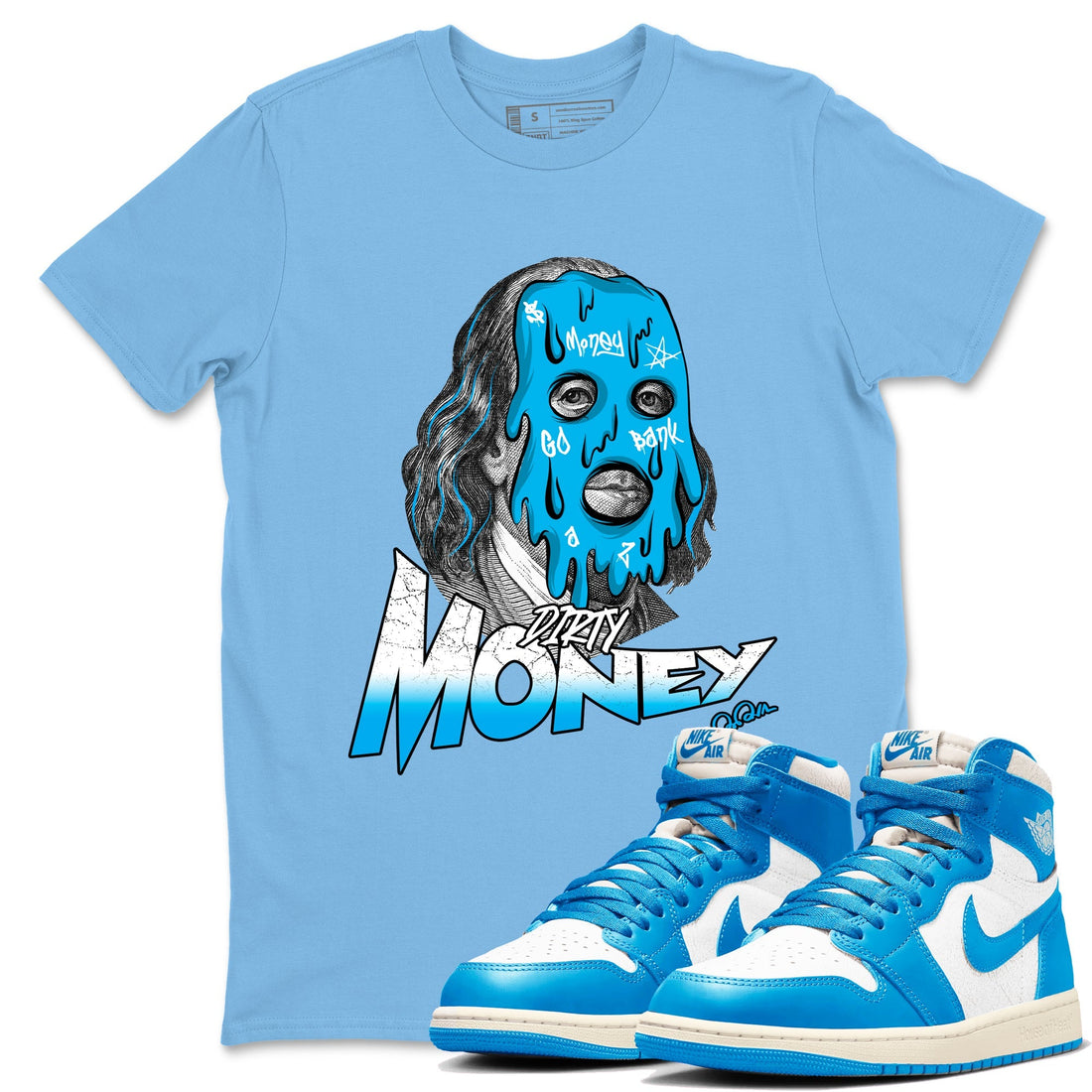 Dirty Money Sneaker Tees - Air Jordan 1 UNC Reimagined