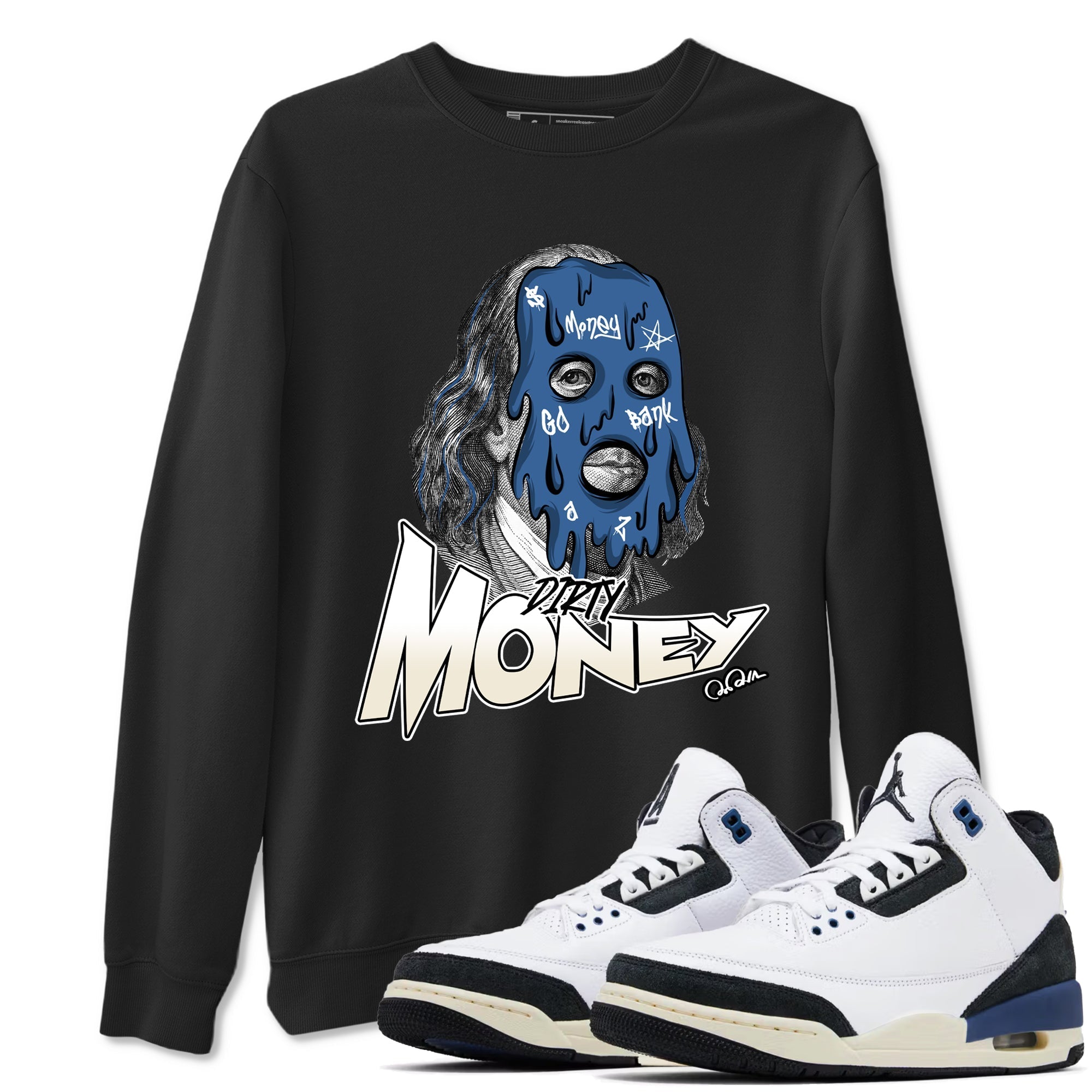 Dirty Money Sneaker Tees - Air Jordan 3 A Ma Maniere x Diffused Blue