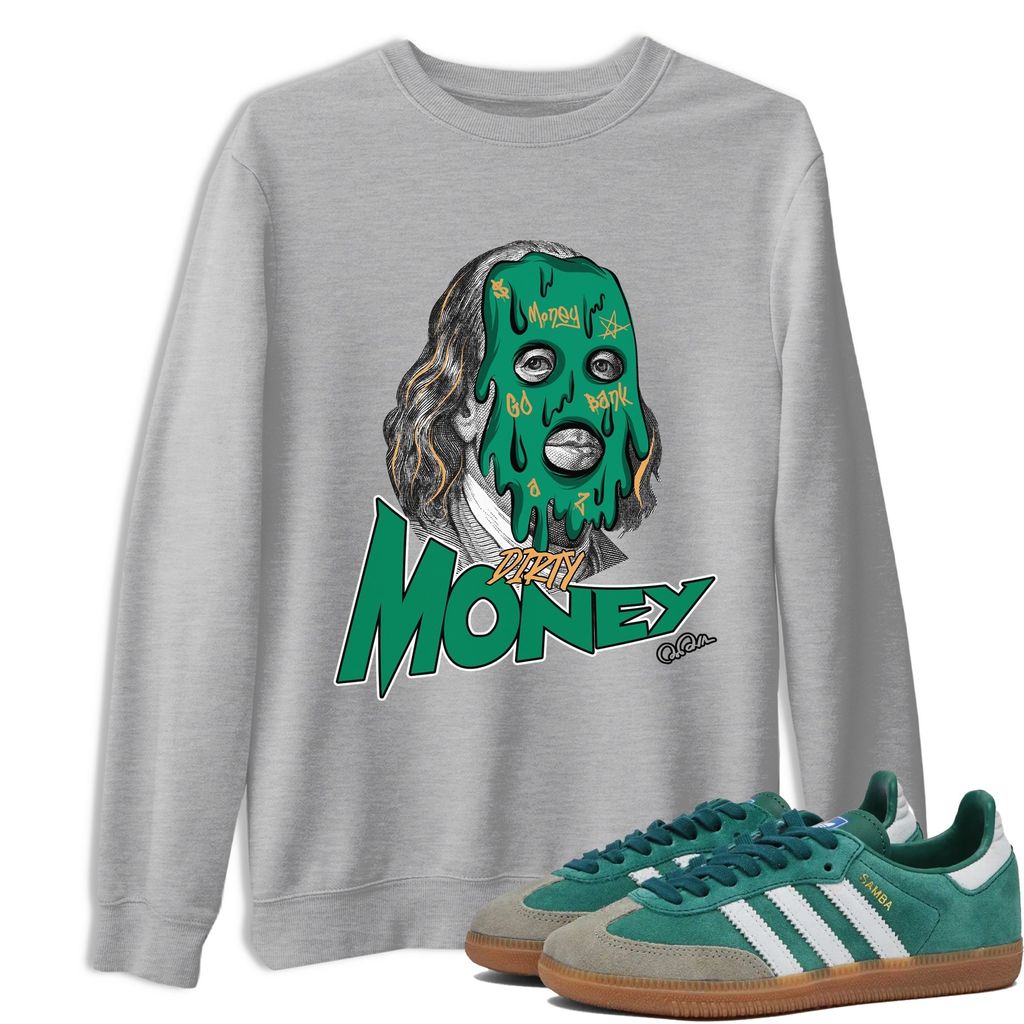 Dirty Money Sneaker Tee - Samba Collegiate Green Gum