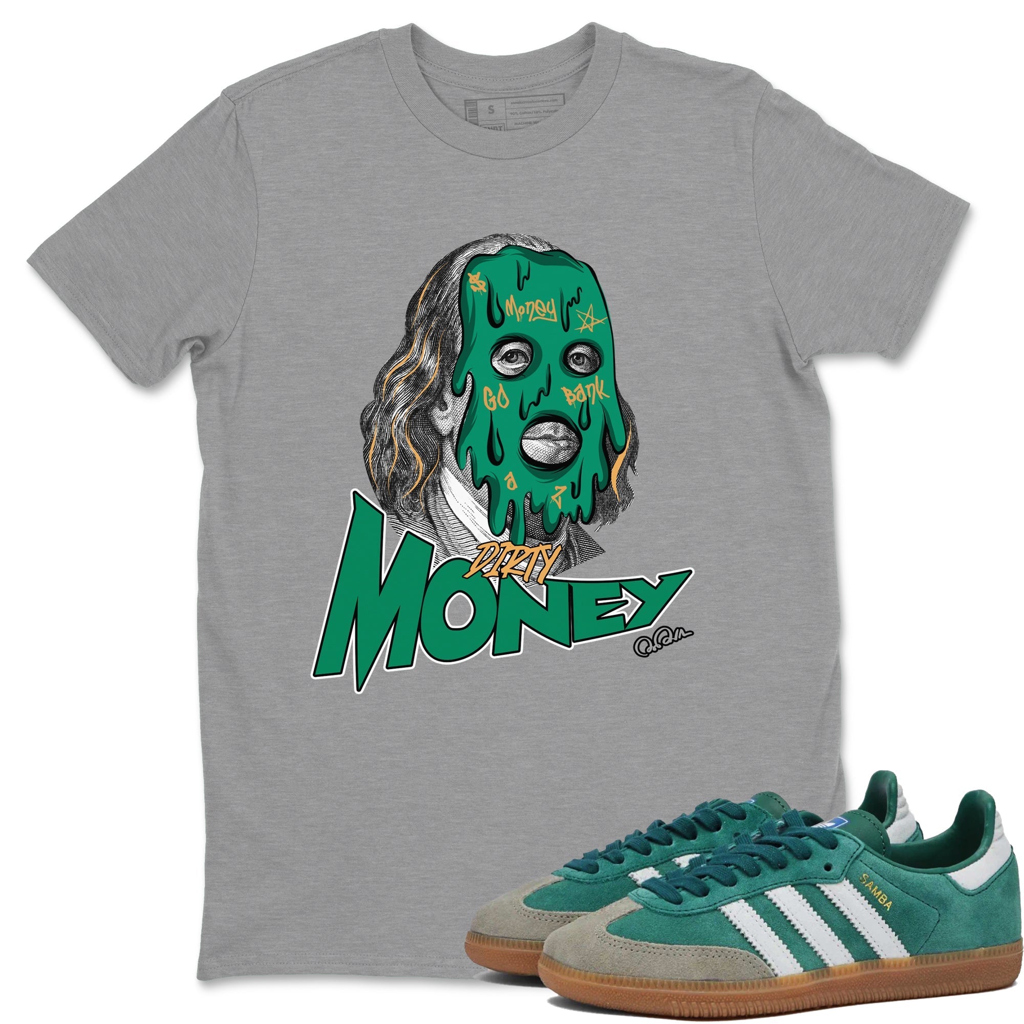Dirty Money Sneaker Tee - Samba Collegiate Green Gum