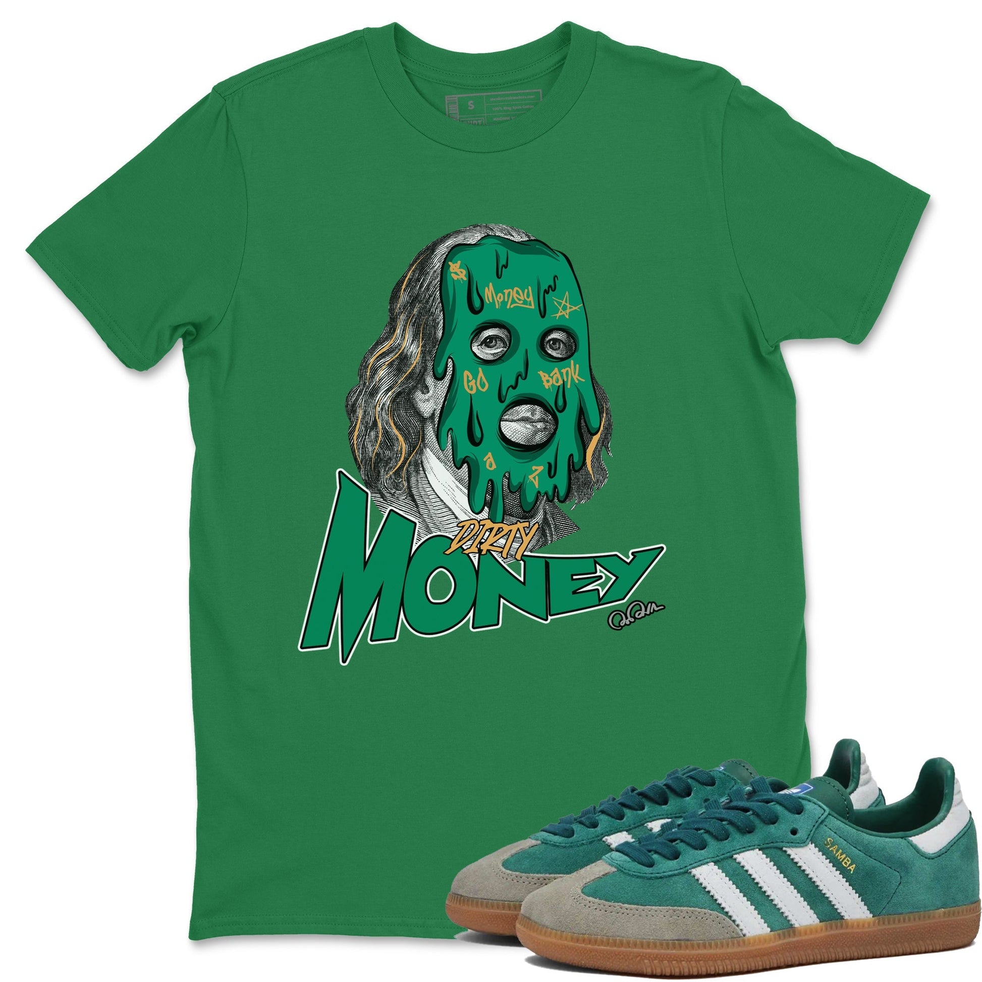 Dirty Money Sneaker Tee - Samba Collegiate Green Gum