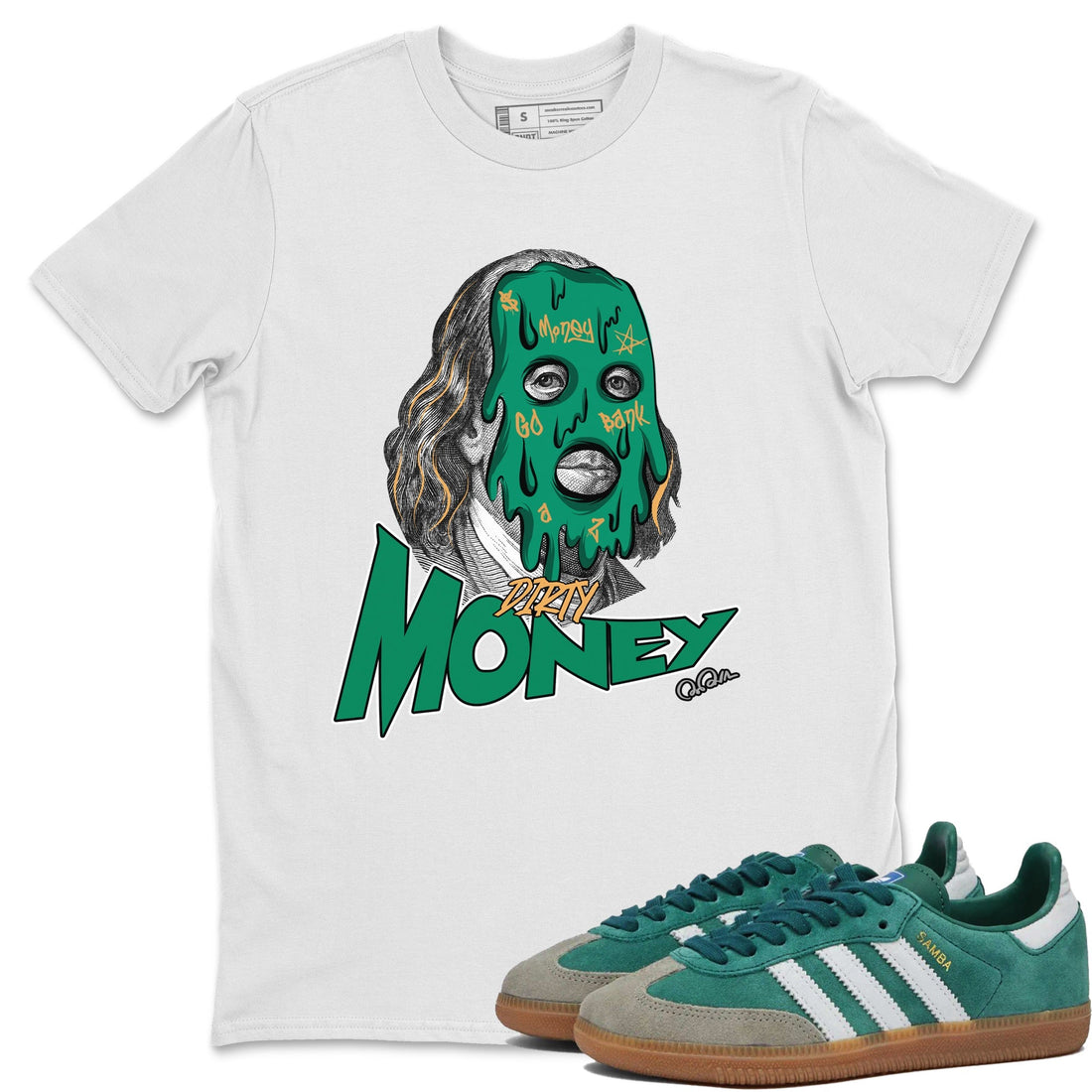 Dirty Money Sneaker Tee - Samba Collegiate Green Gum