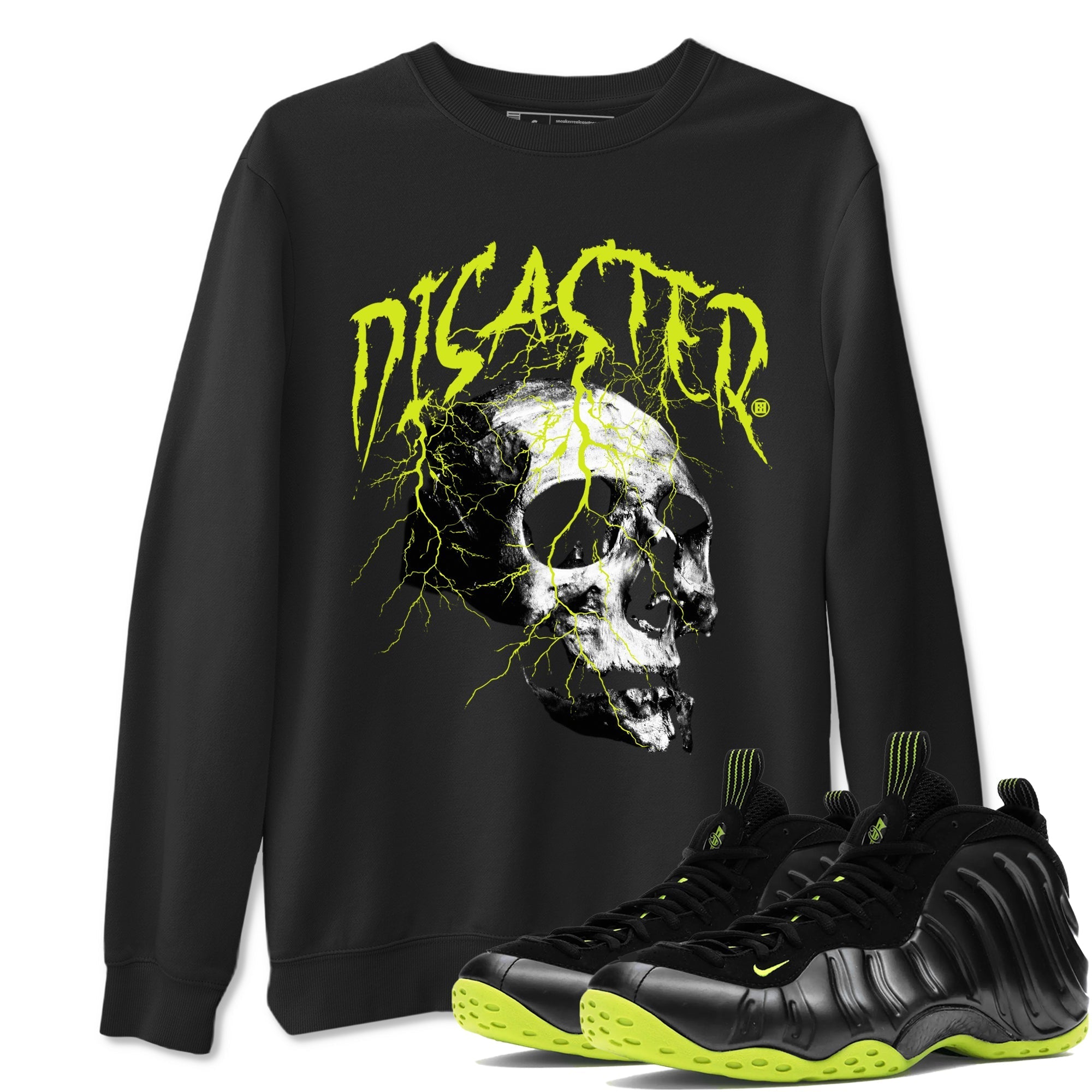 Disaster Skull Sneaker Tees - Air Foamposite One Black Volt