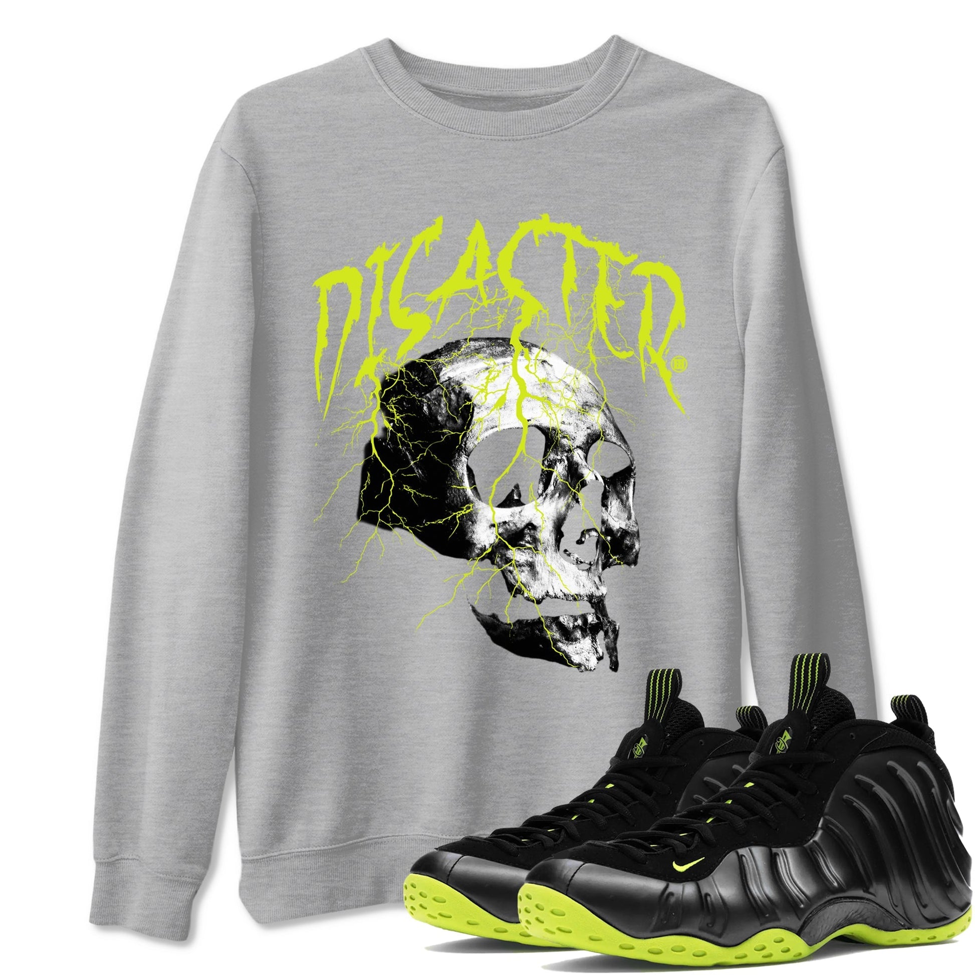 Disaster Skull Sneaker Tees - Air Foamposite One Black Volt