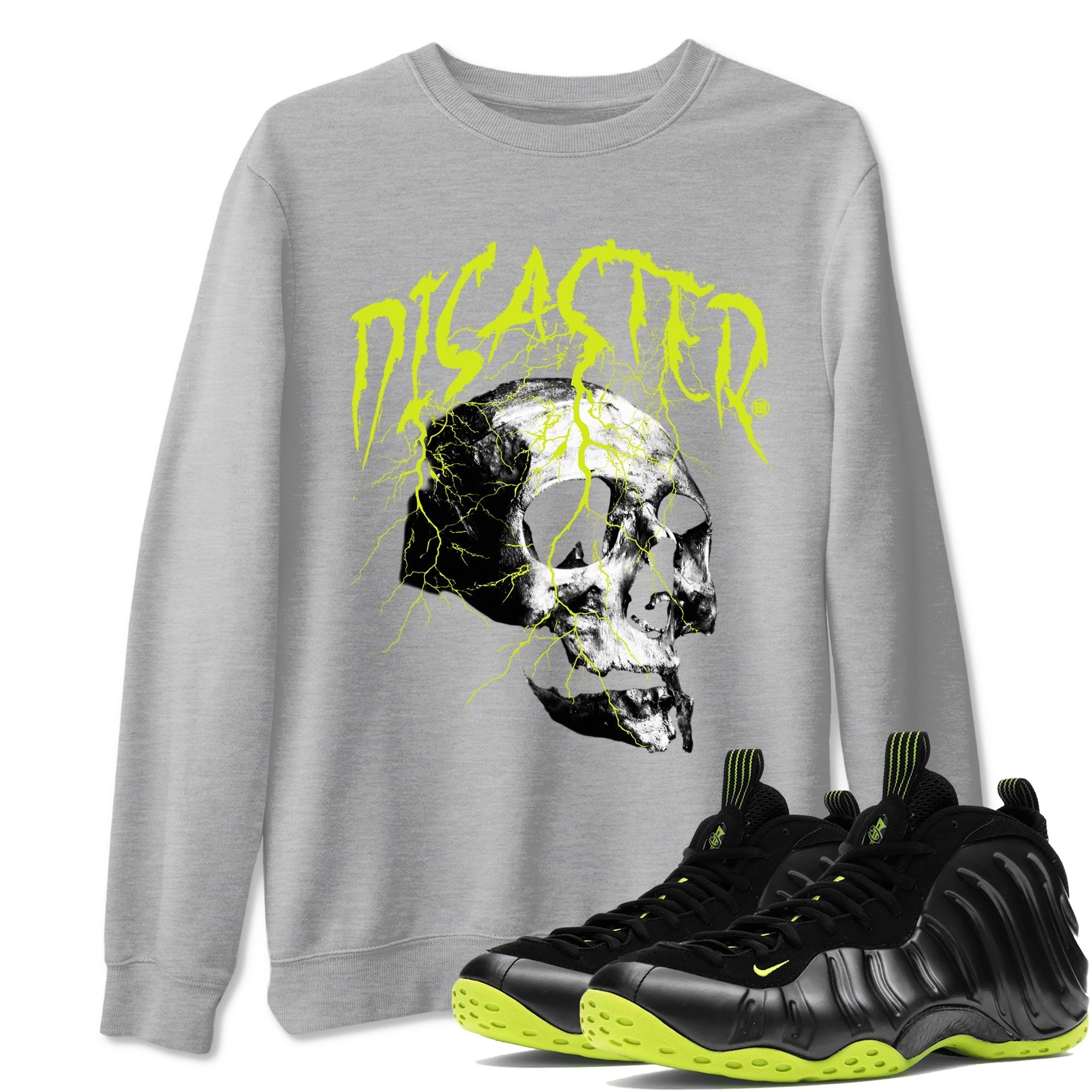 Disaster Skull Sneaker Tees - Air Foamposite One Black Volt