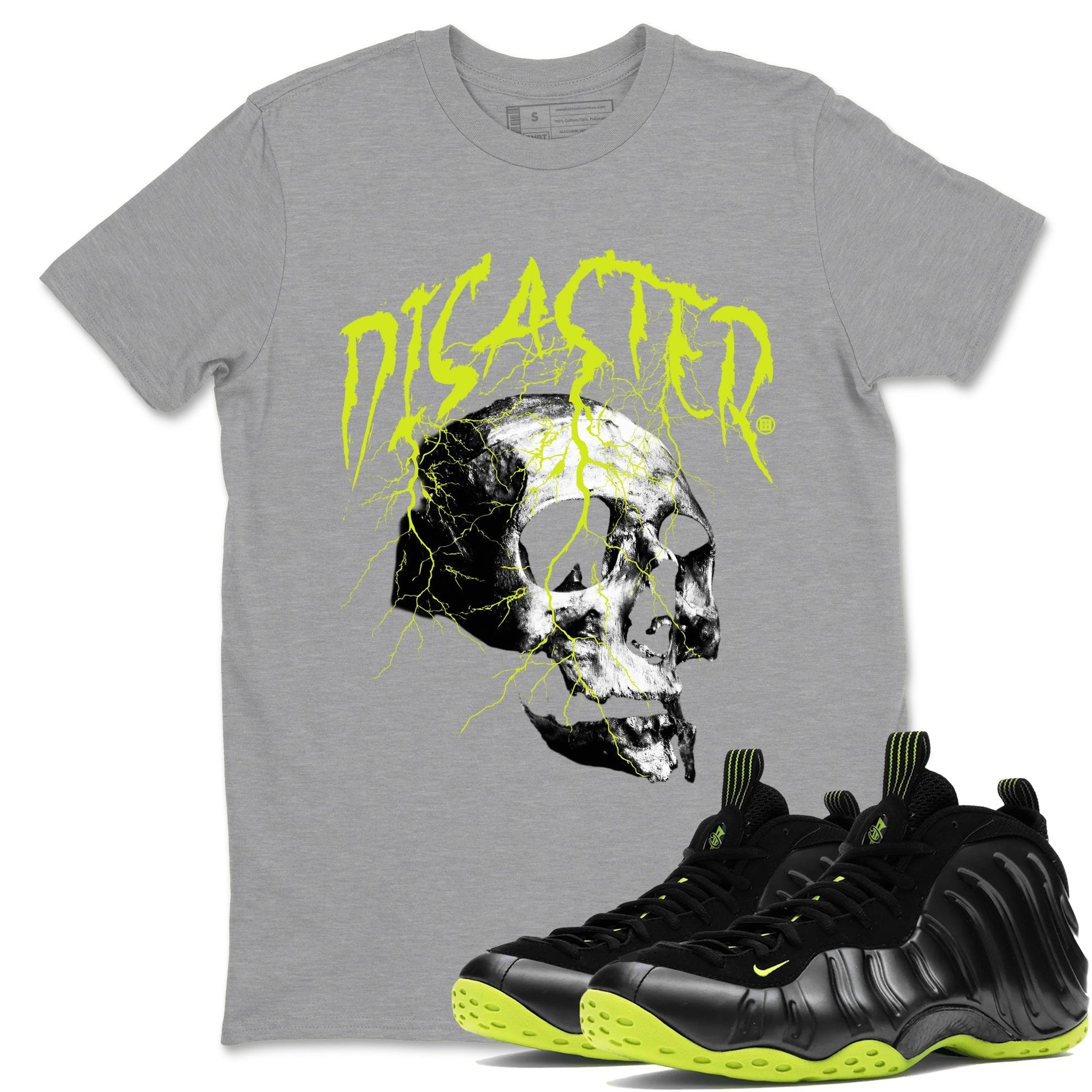 Disaster Skull Sneaker Tees - Air Foamposite One Black Volt