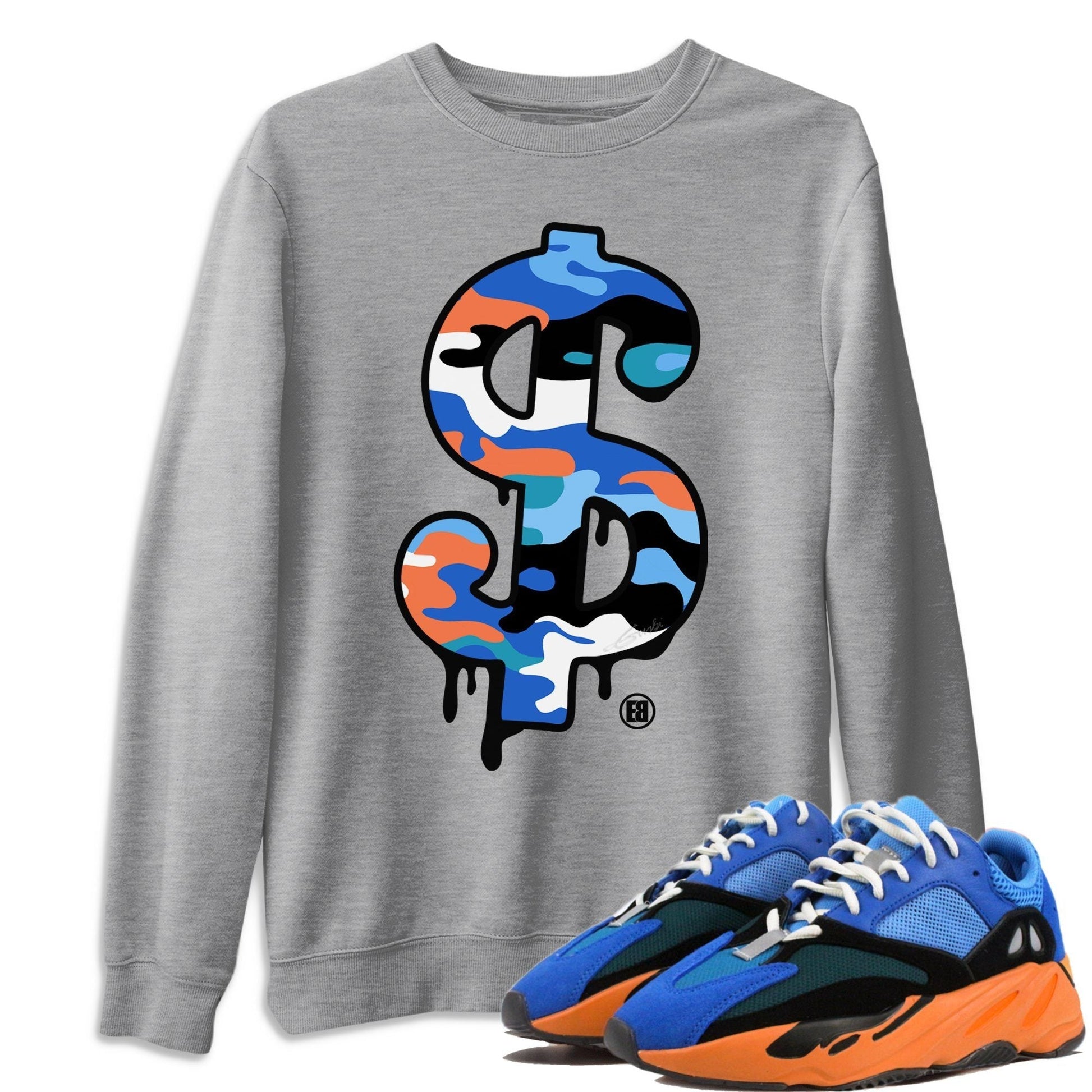 Dollar Camo Unisex Tops - Yeezy 700 Bright Blue