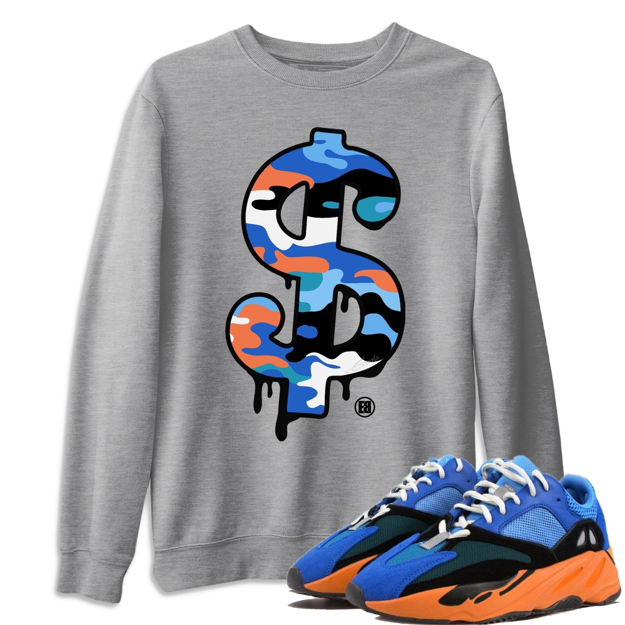 Dollar Camo Unisex Tops - Yeezy 700 Bright Blue