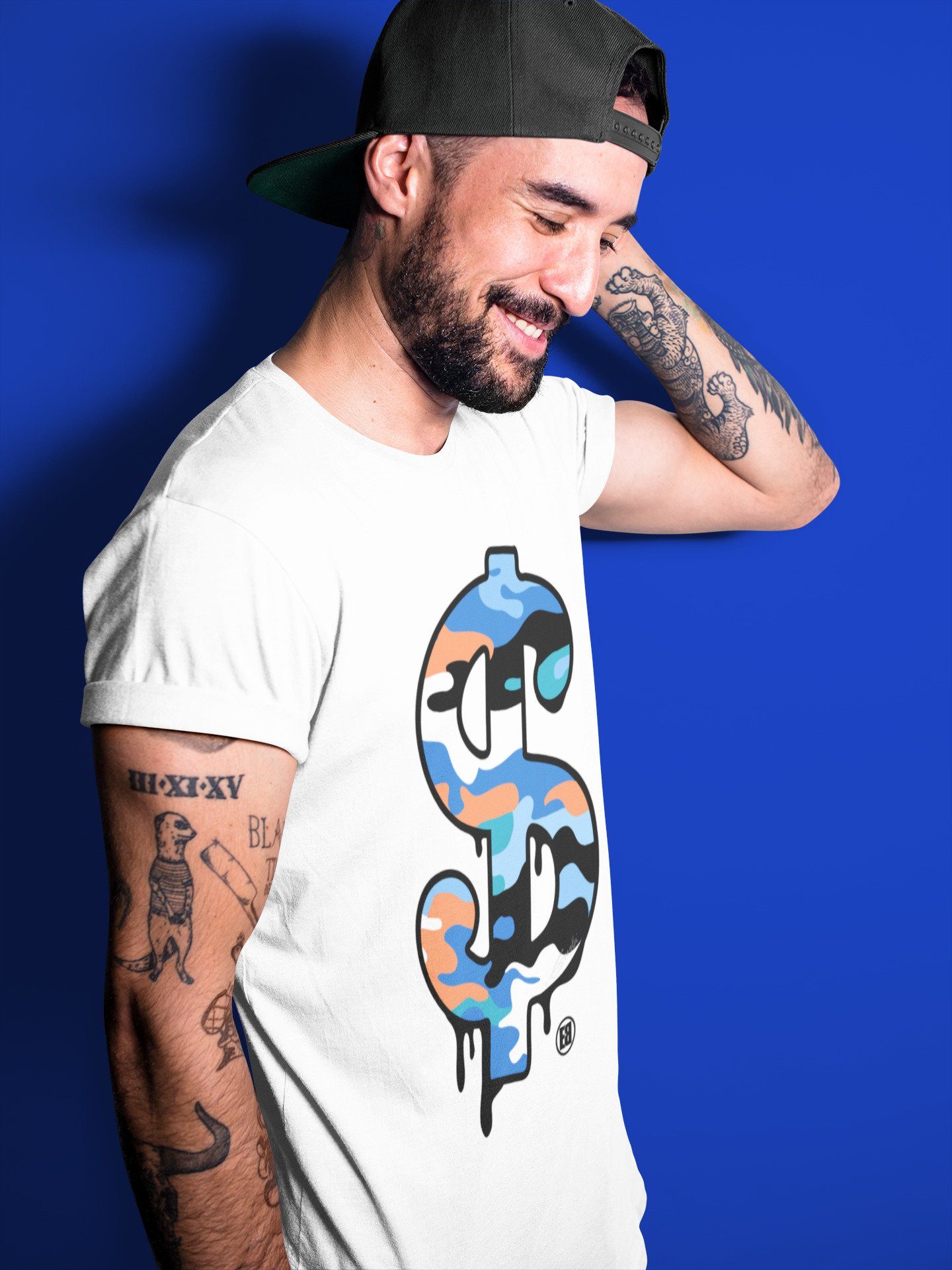 Dollar Camo Unisex Tops - Yeezy 700 Bright Blue