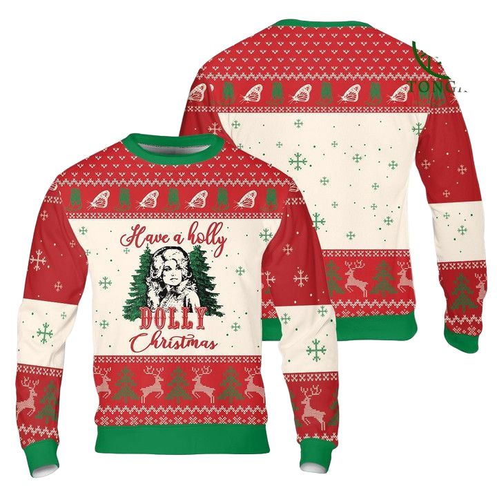 Dolly Parton Christmas Red Green Ugly Sweater ? Usalast