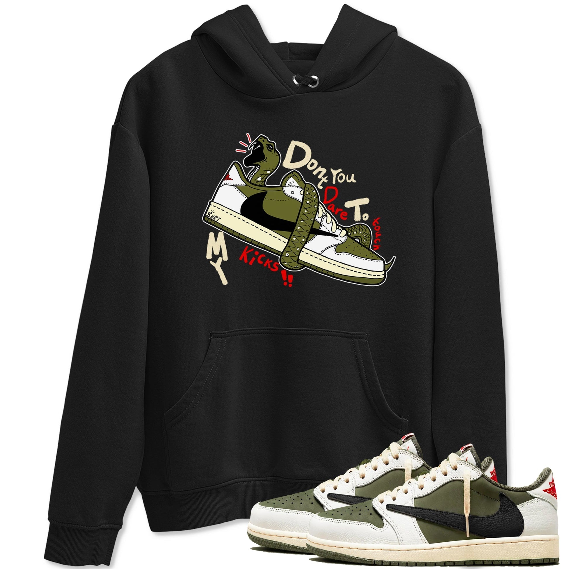 Don't Touch My Kicks Sneaker Tees - Air Jordan 1 Travis Scott Medium Olive