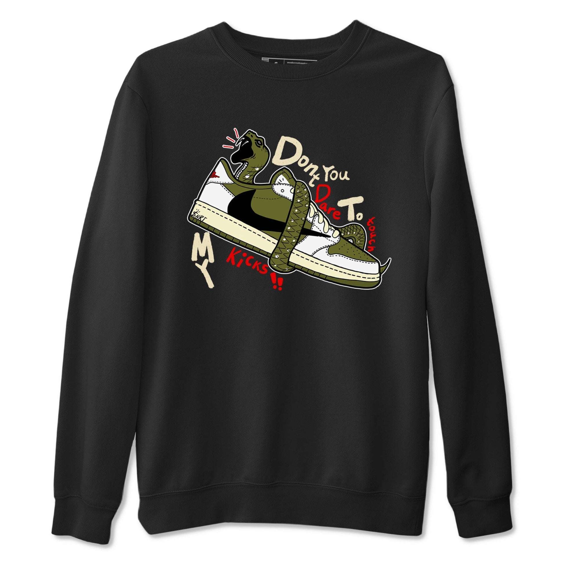 Don't Touch My Kicks Sneaker Tees - Air Jordan 1 Travis Scott Medium Olive