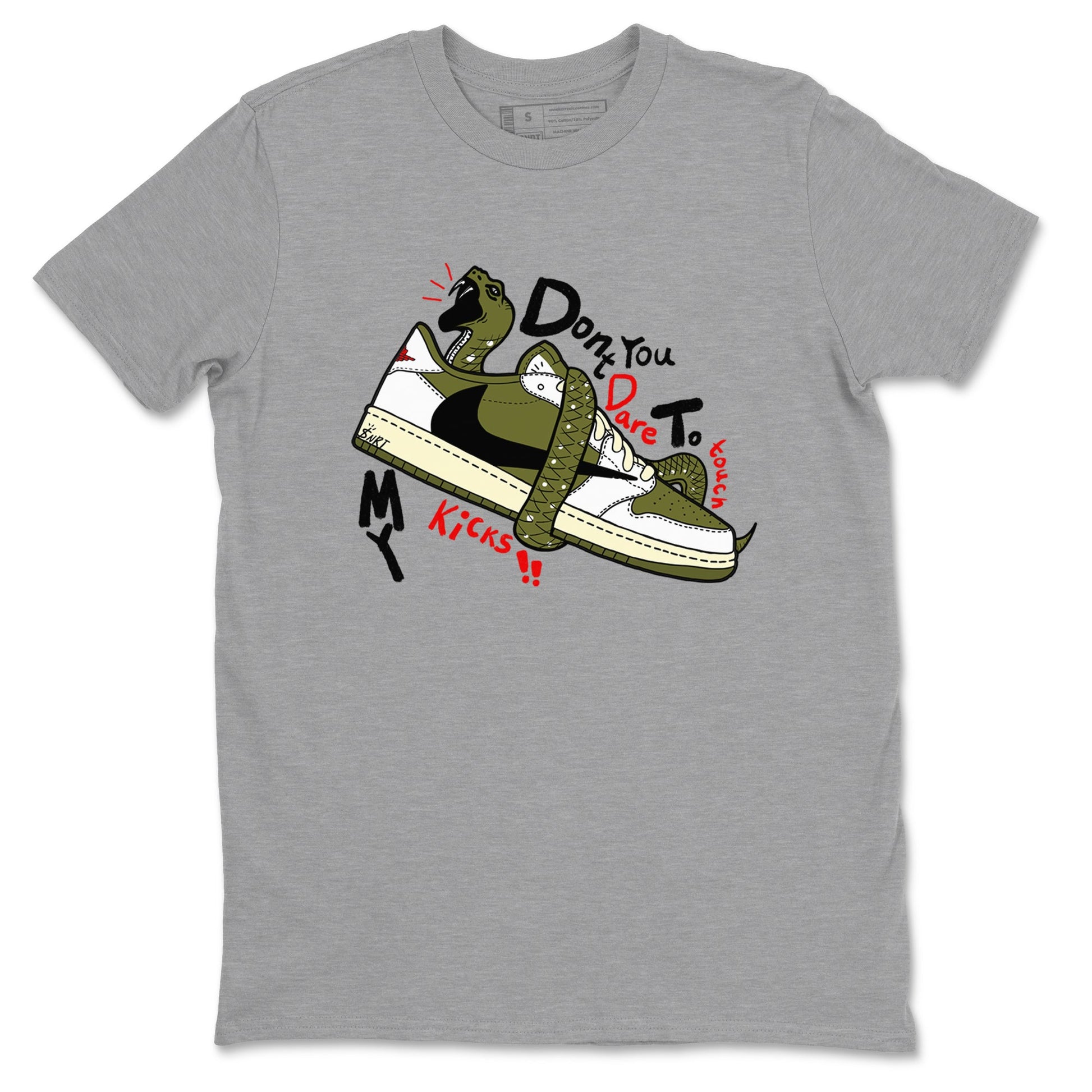 Don't Touch My Kicks Sneaker Tees - Air Jordan 1 Travis Scott Medium Olive