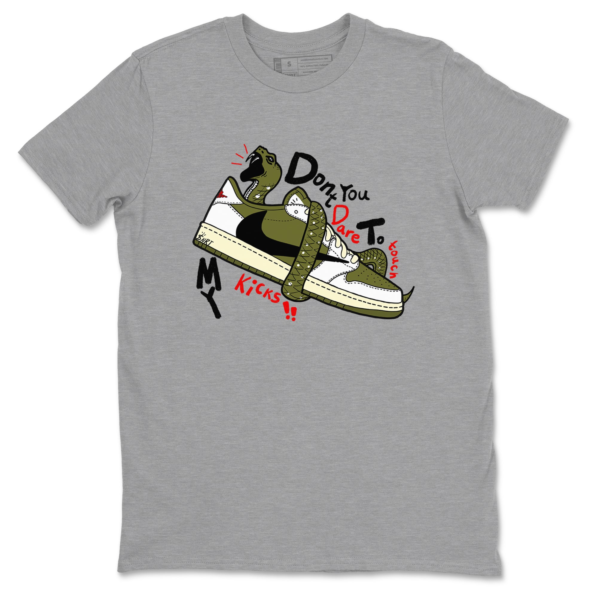 Don't Touch My Kicks Sneaker Tees - Air Jordan 1 Travis Scott Medium Olive