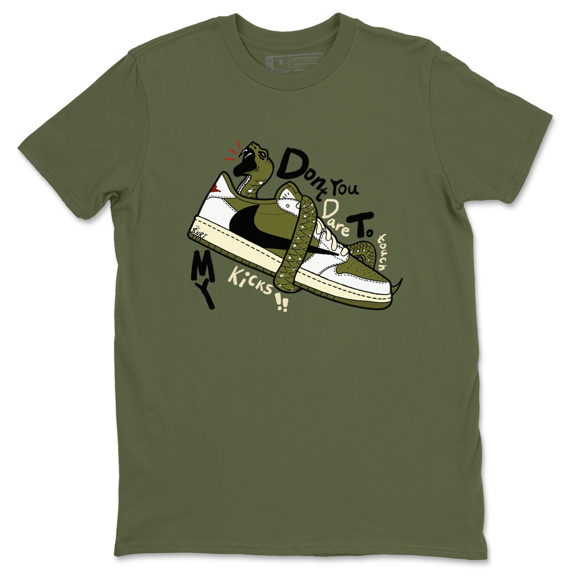 Don't Touch My Kicks Sneaker Tees - Air Jordan 1 Travis Scott Medium Olive