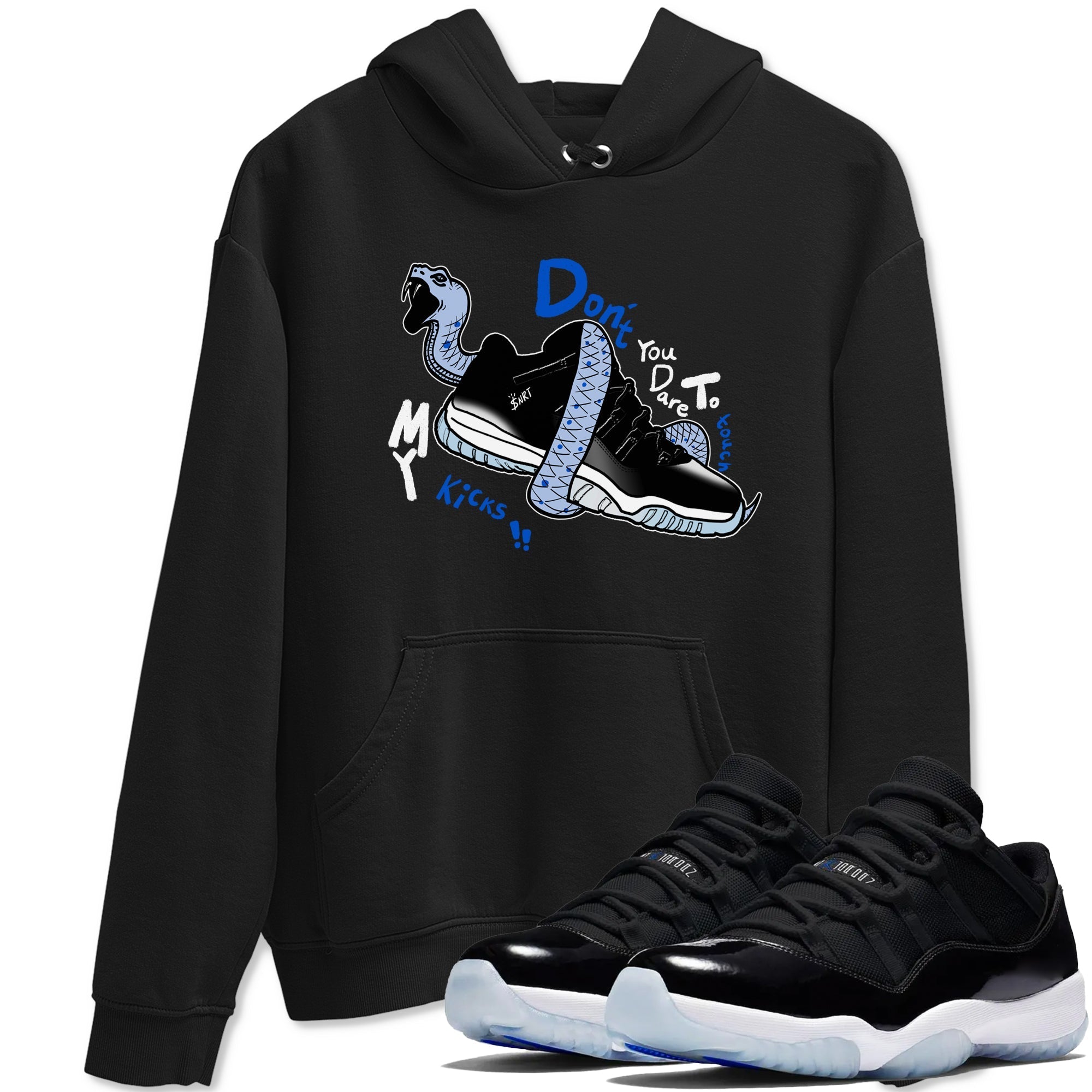 Don't Touch My Kicks Sneaker Tees - Air Jordan 11 Black and Varsity Royal