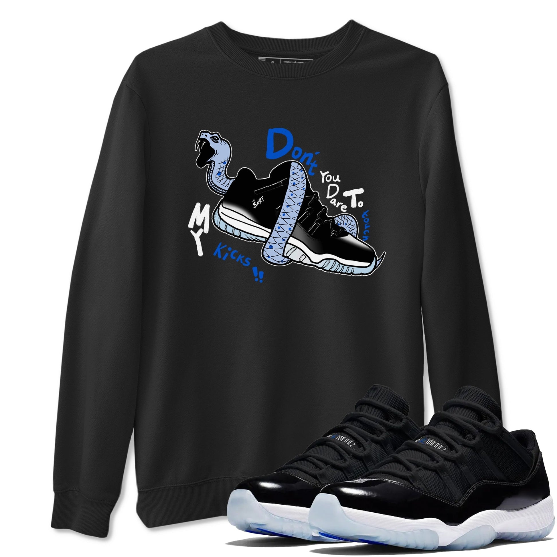 Don't Touch My Kicks Sneaker Tees - Air Jordan 11 Black and Varsity Royal