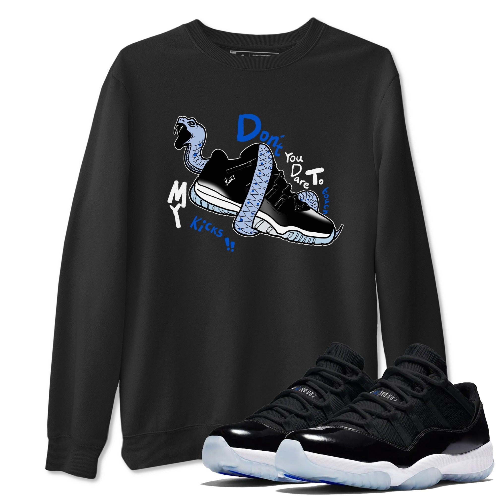 Don't Touch My Kicks Sneaker Tees - Air Jordan 11 Black and Varsity Royal