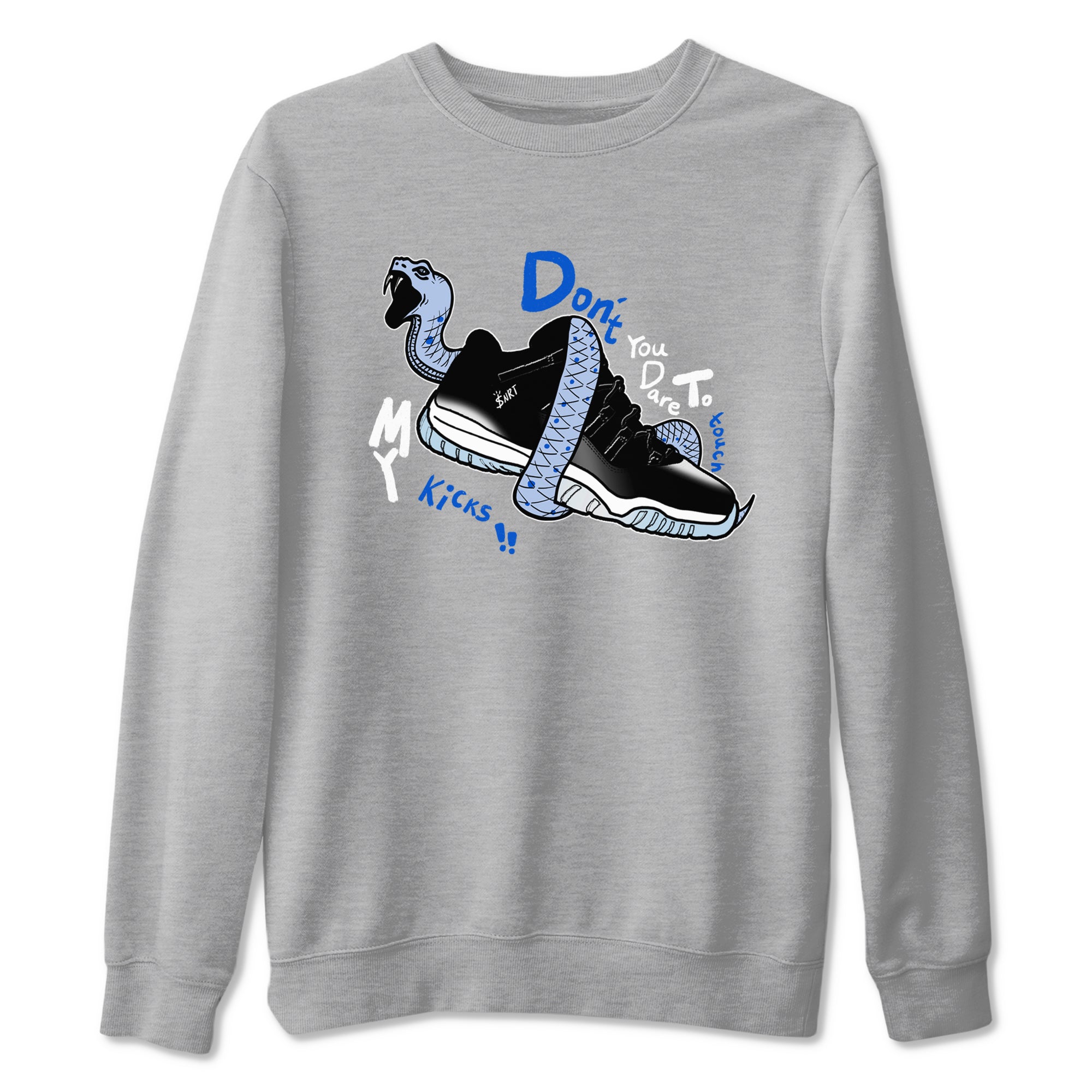 Don't Touch My Kicks Sneaker Tees - Air Jordan 11 Black and Varsity Royal