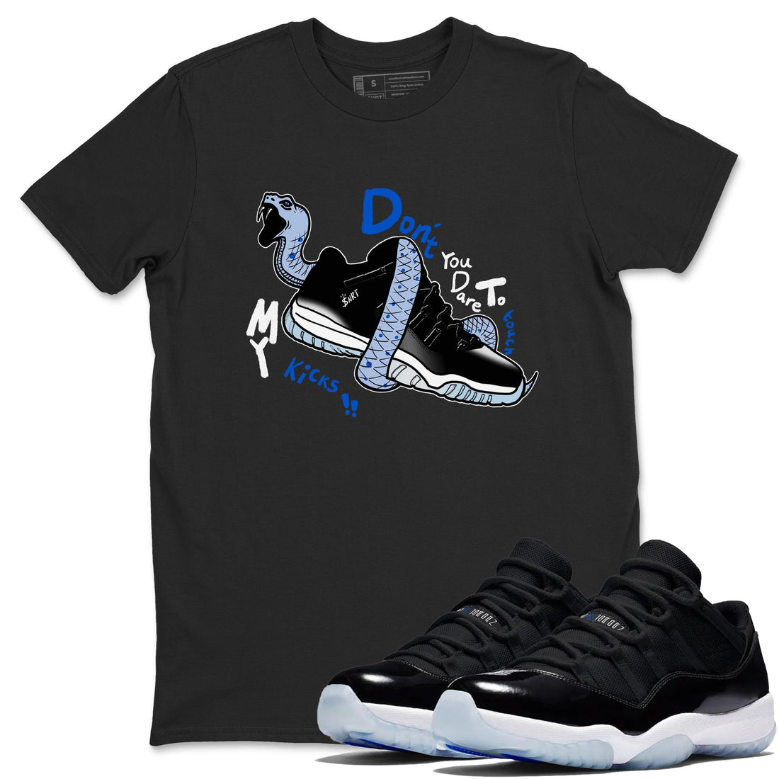 Don't Touch My Kicks Sneaker Tees - Air Jordan 11 Black and Varsity Royal