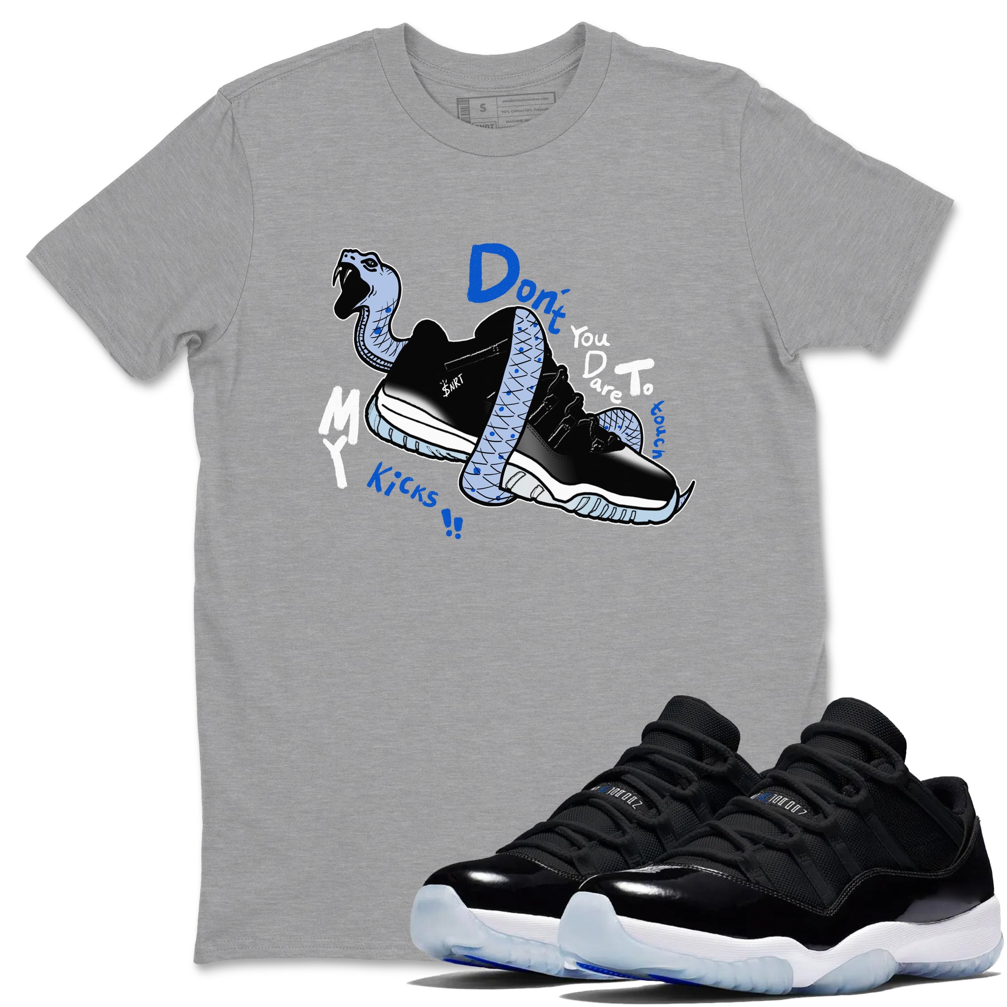 Don't Touch My Kicks Sneaker Tees - Air Jordan 11 Black and Varsity Royal