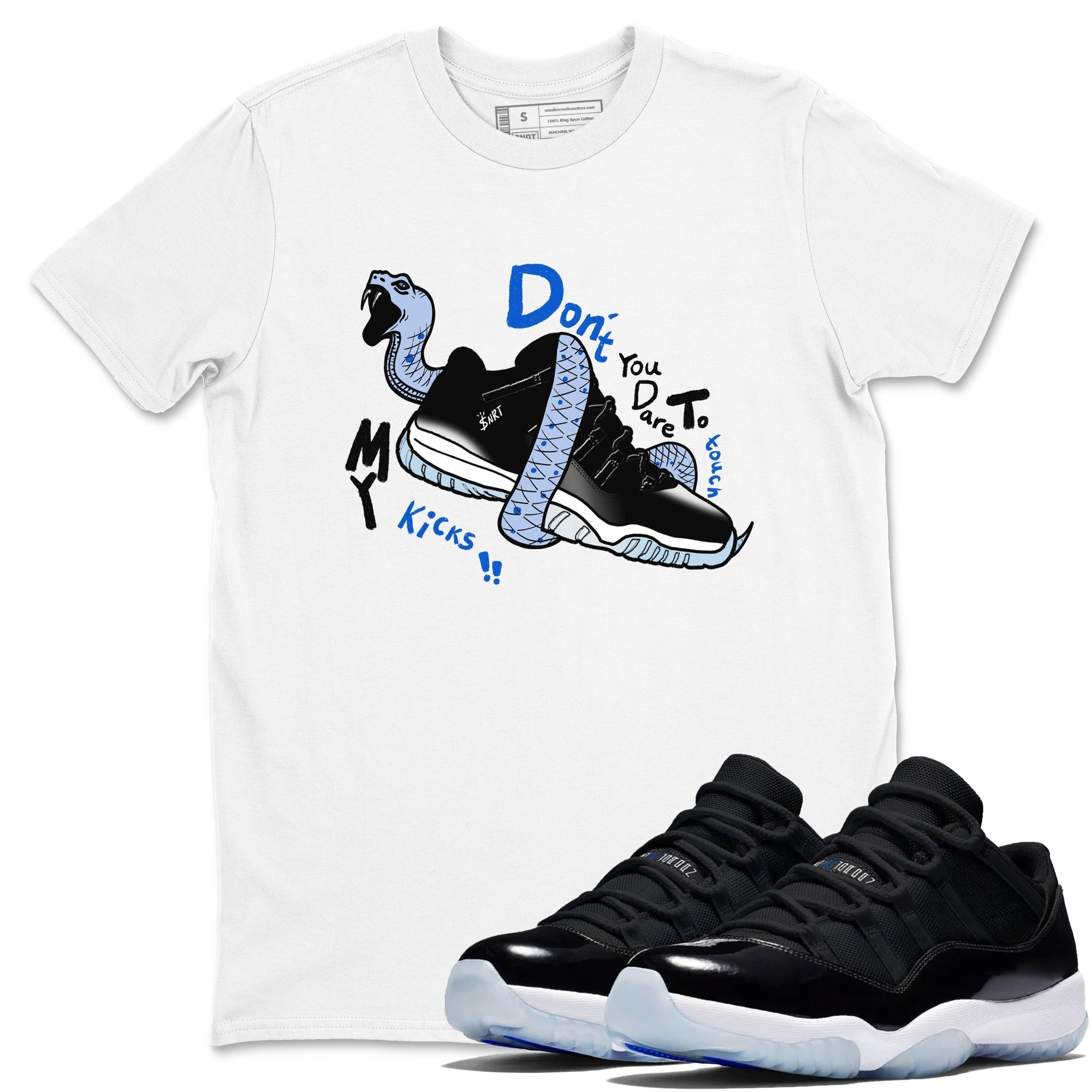 Don't Touch My Kicks Sneaker Tees - Air Jordan 11 Black and Varsity Royal