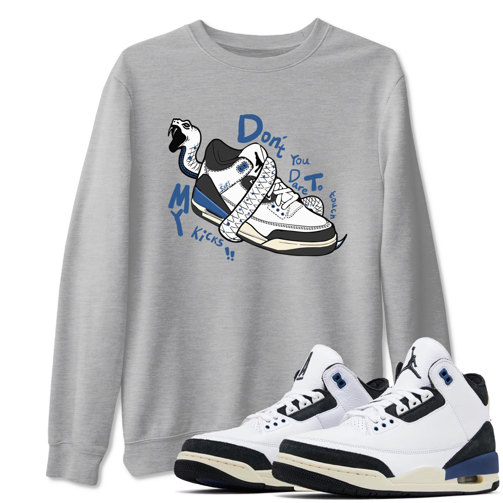 Don't Touch My Kicks Sneaker Tees - Air Jordan 3 A Ma Maniere x Diffused Blue
