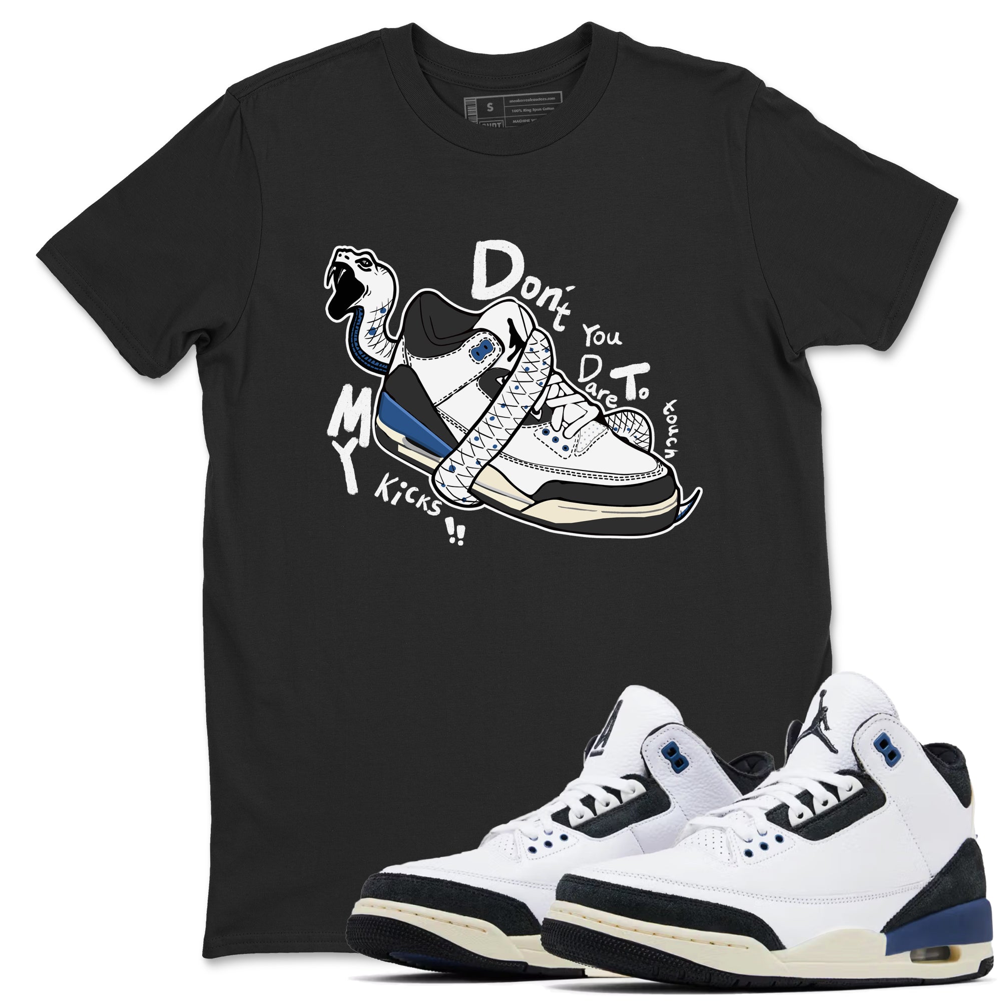 Don't Touch My Kicks Sneaker Tees - Air Jordan 3 A Ma Maniere x Diffused Blue