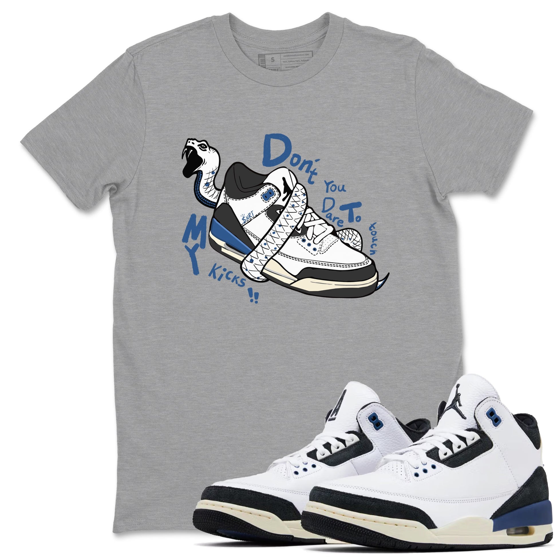 Don't Touch My Kicks Sneaker Tees - Air Jordan 3 A Ma Maniere x Diffused Blue
