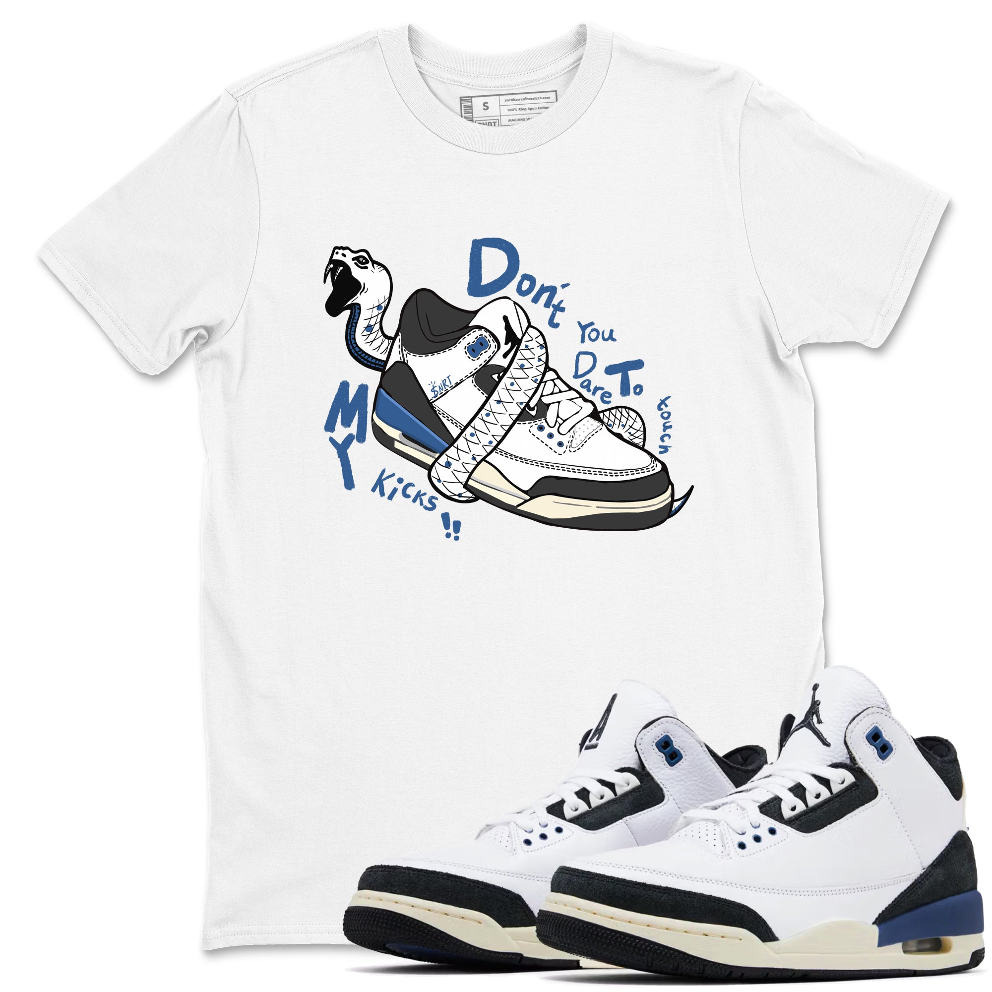 Don't Touch My Kicks Sneaker Tees - Air Jordan 3 A Ma Maniere x Diffused Blue