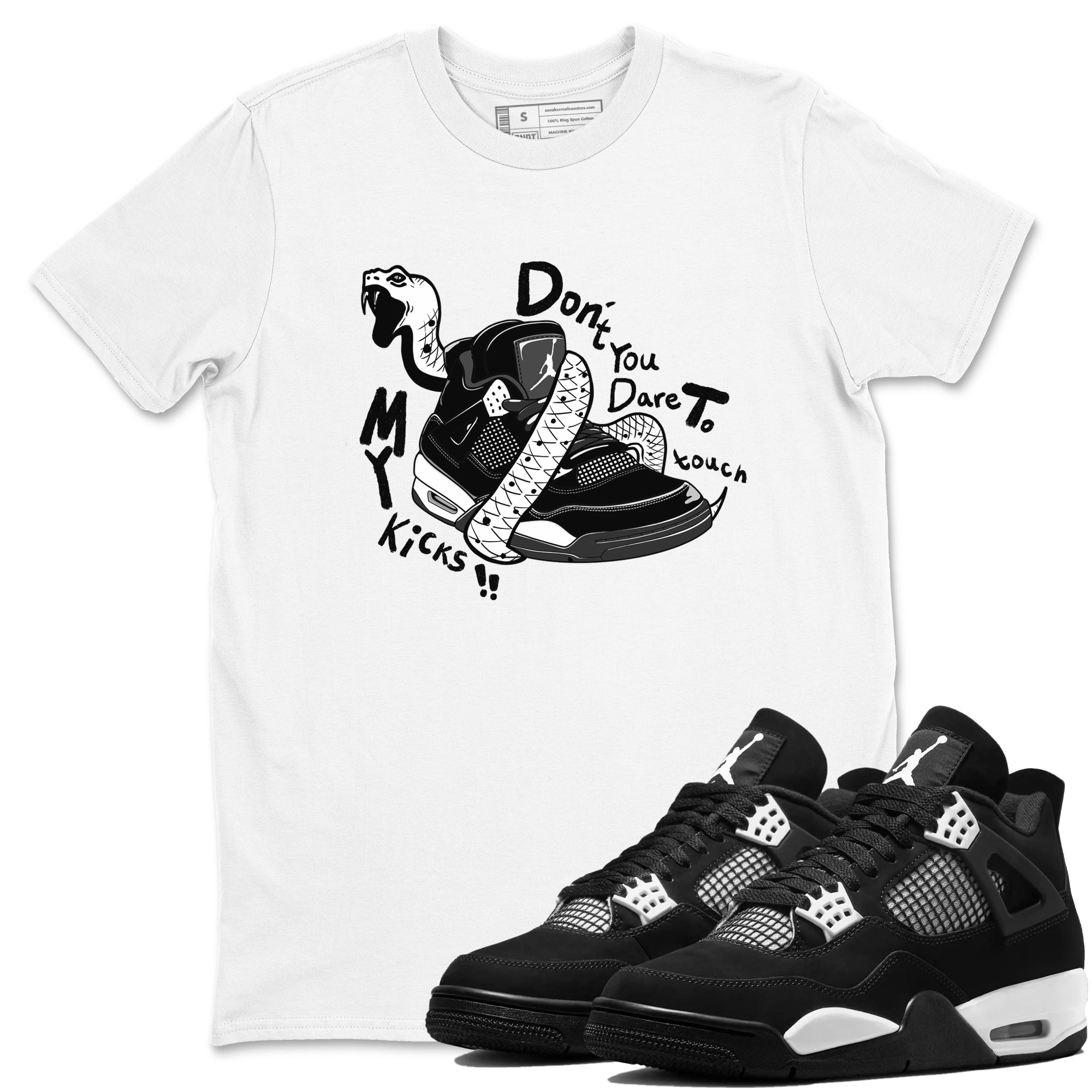 Don't Touch My Kicks Sneaker Tees - Air Jordan 4 White Thunder