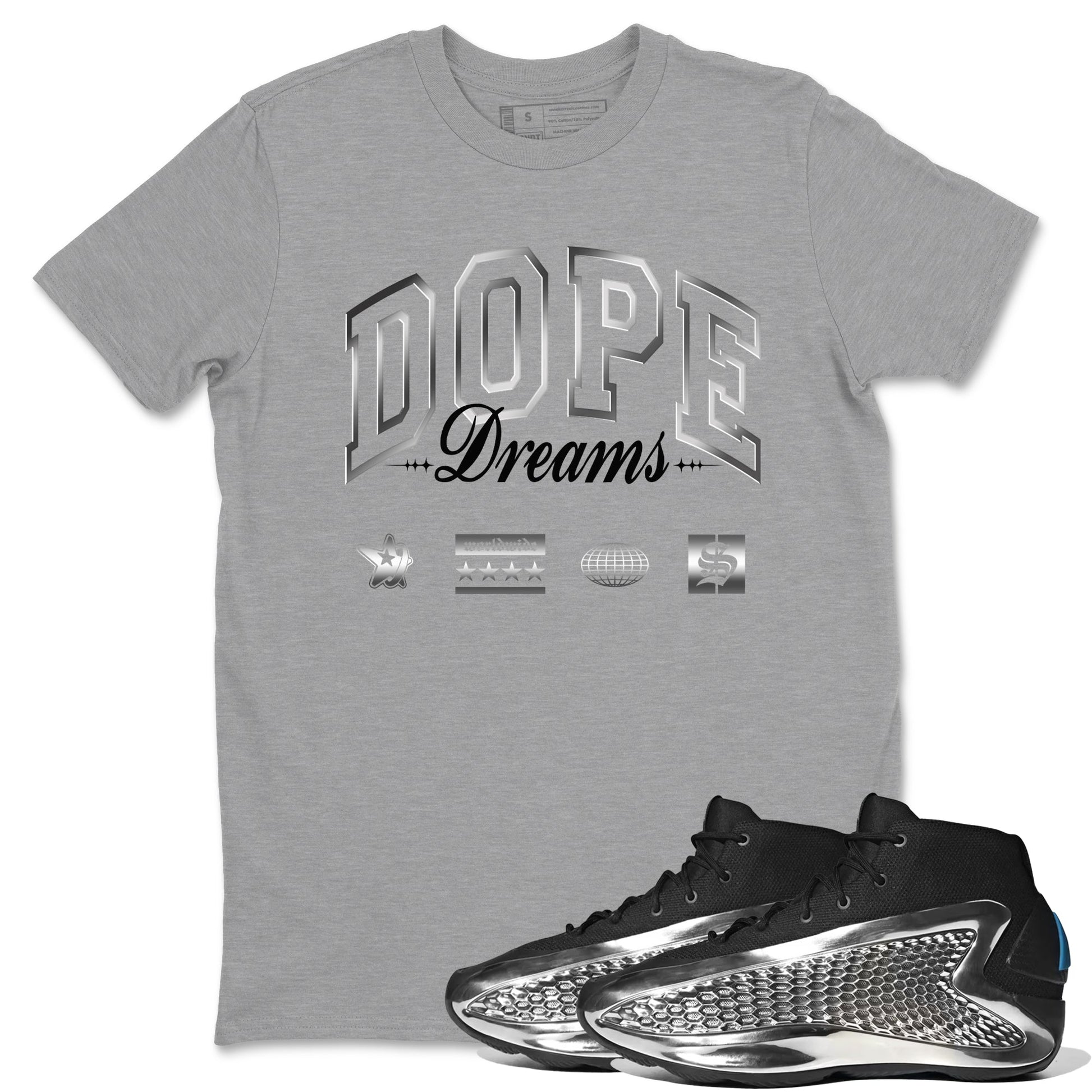 Dope Dreams Sneaker Tees - AE 1 Silver Metallic