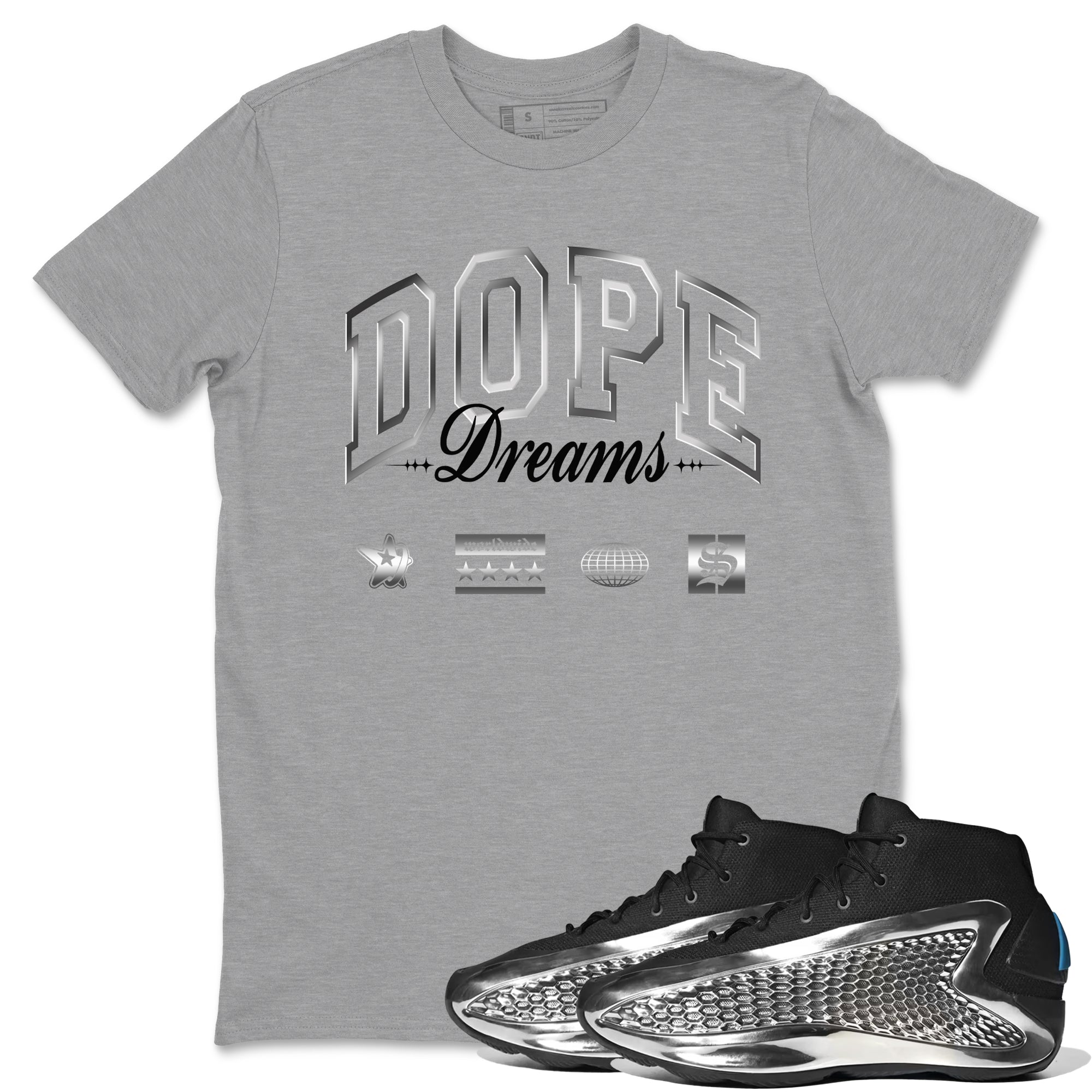 Dope Dreams Sneaker Tees - AE 1 Silver Metallic