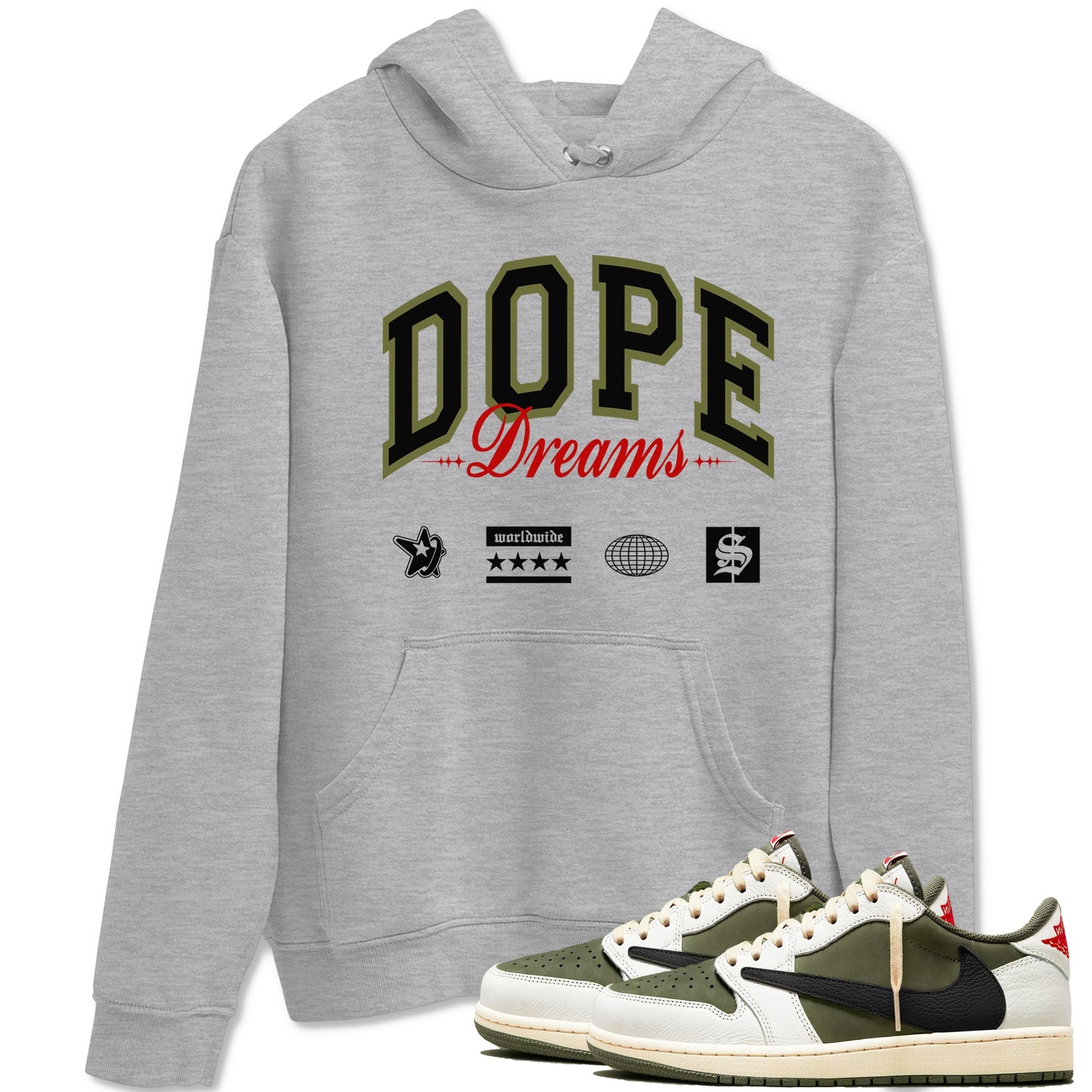 Dope Dreams Sneaker Tees - Air Jordan 1 Travis Scott Medium Olive