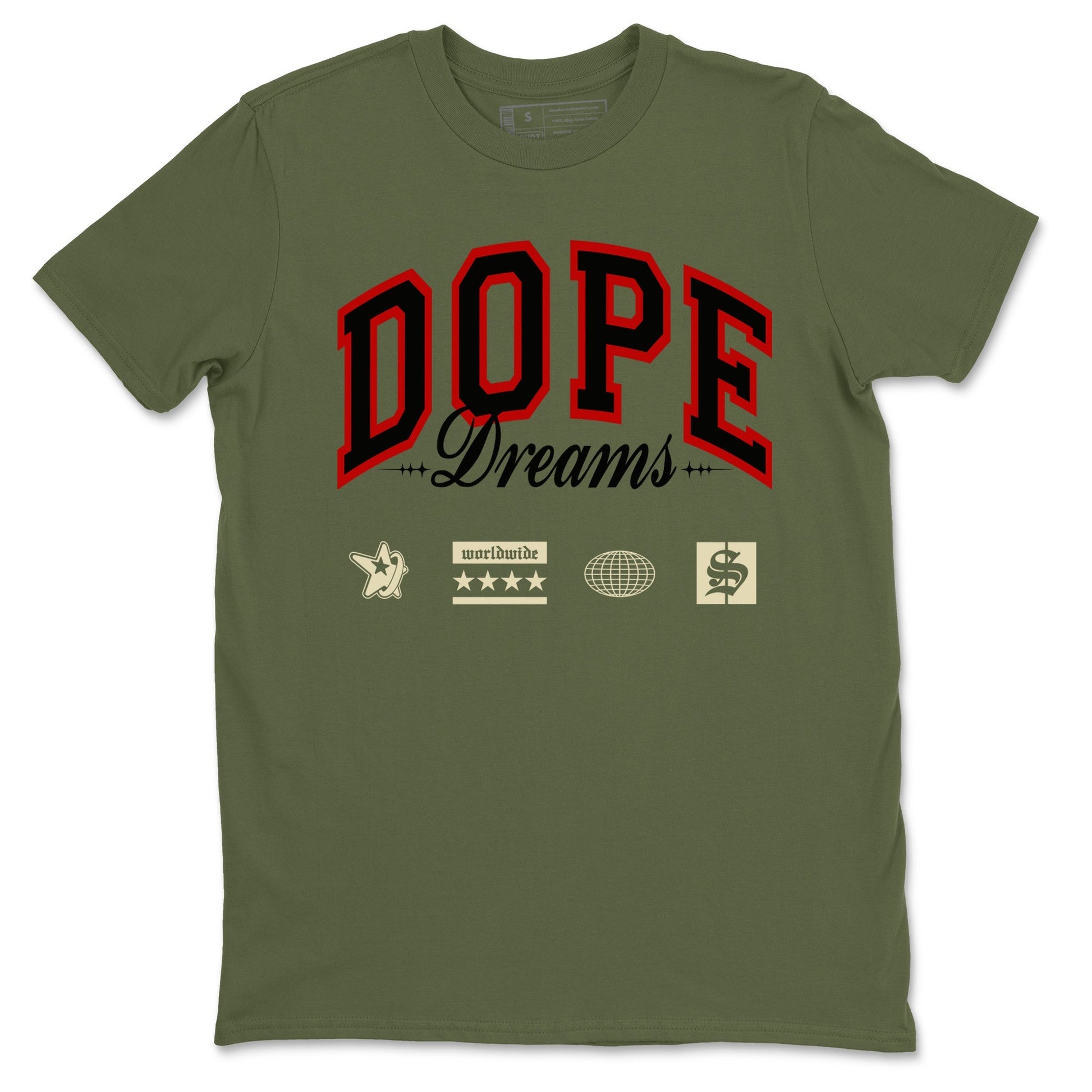 Dope Dreams Sneaker Tees - Air Jordan 1 Travis Scott Medium Olive