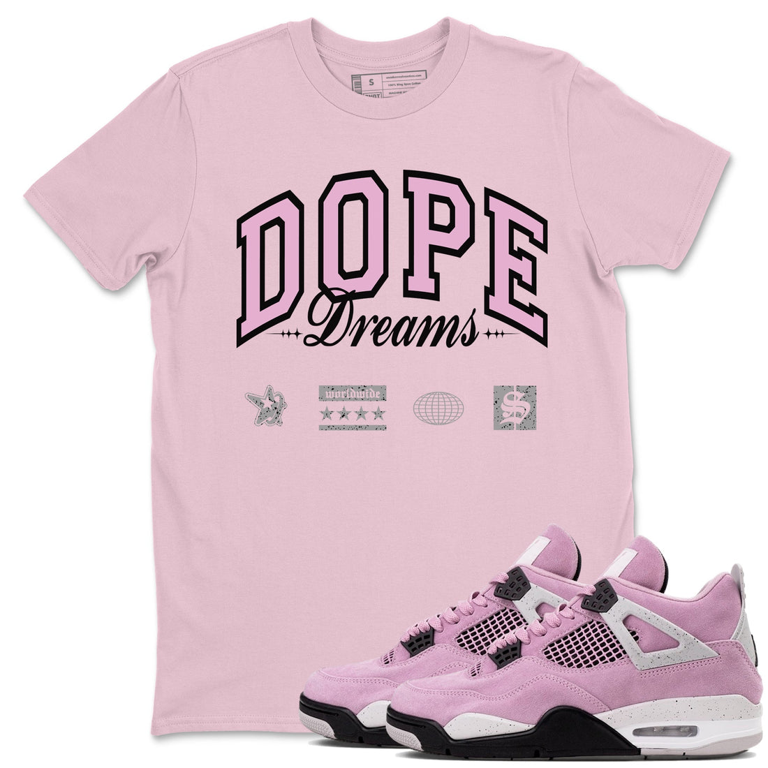 Dope Dreams Sneaker Tees - Air Jordan 4 Orchid