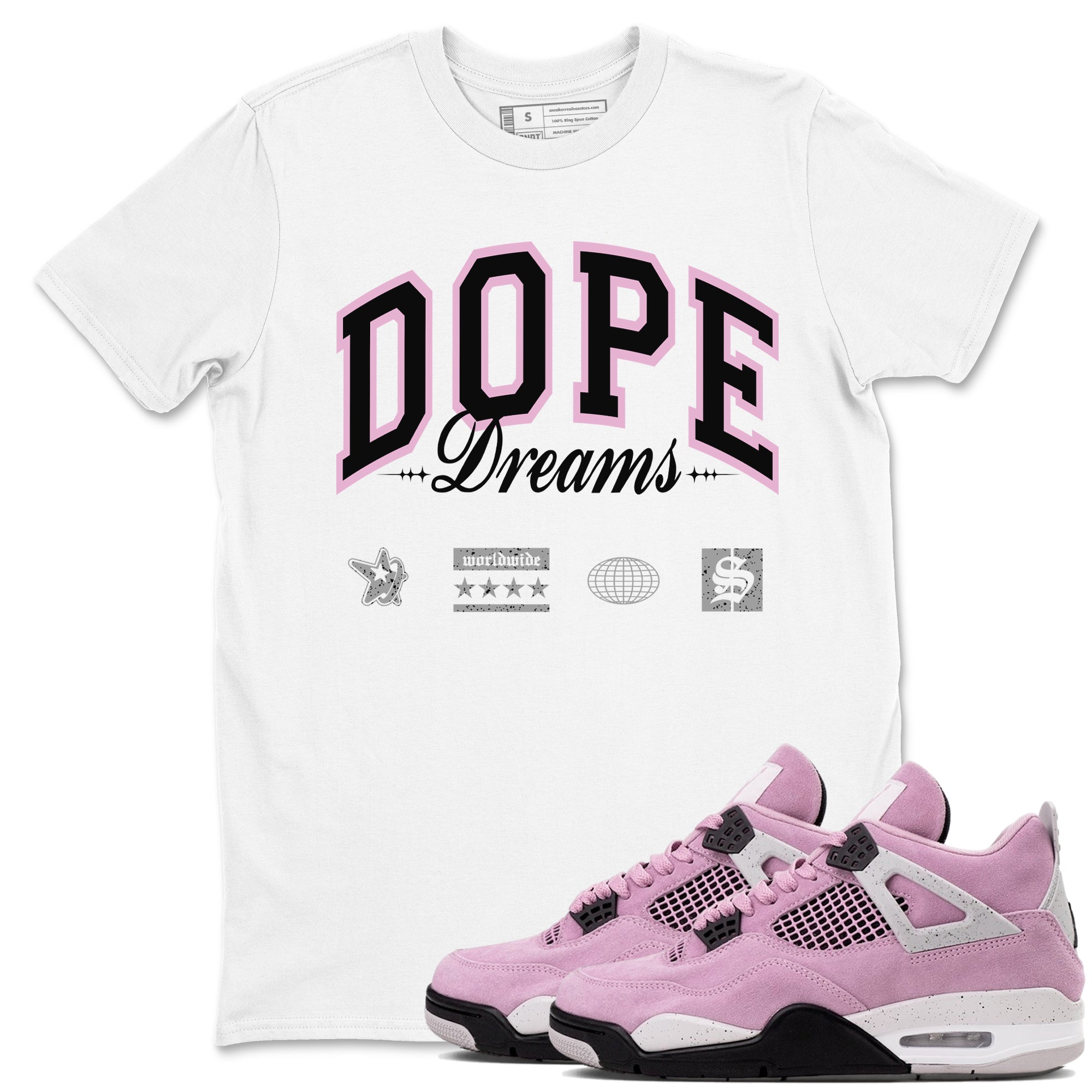 Dope Dreams Sneaker Tees - Air Jordan 4 Orchid