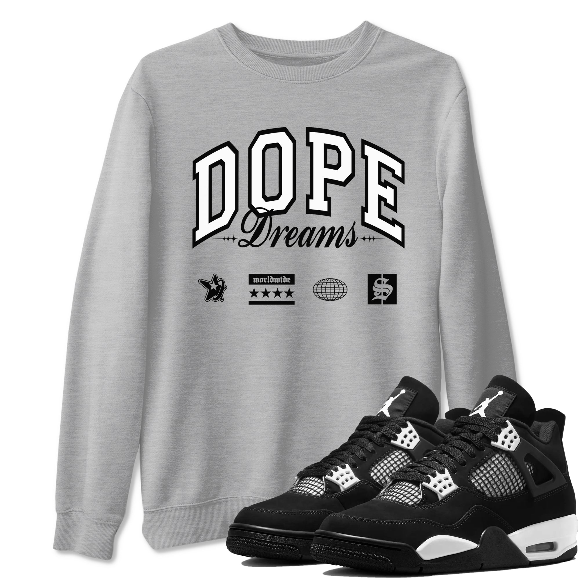Dope Dreams Sneaker Tees - Air Jordan 4 White Thunder