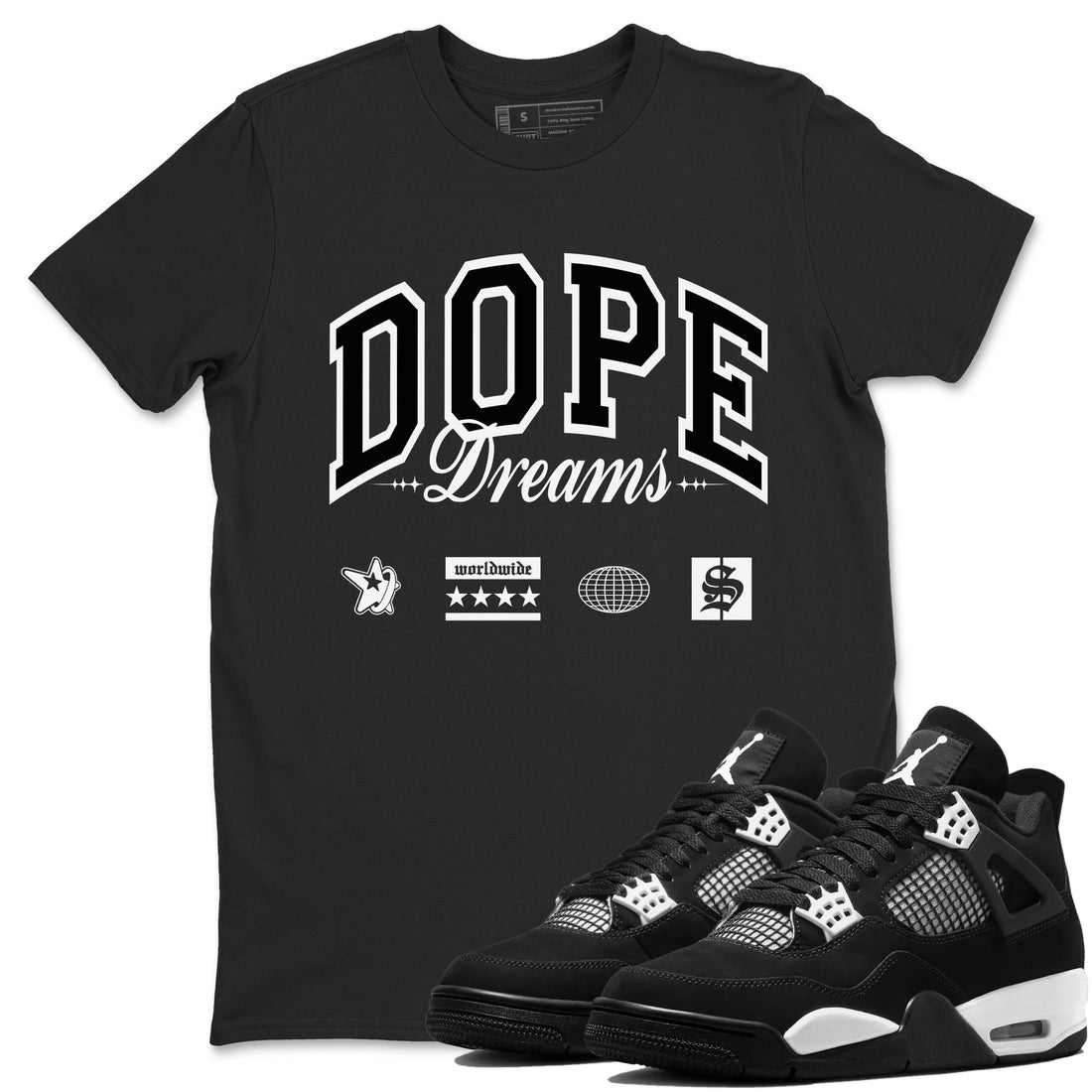 Dope Dreams Sneaker Tees - Air Jordan 4 White Thunder