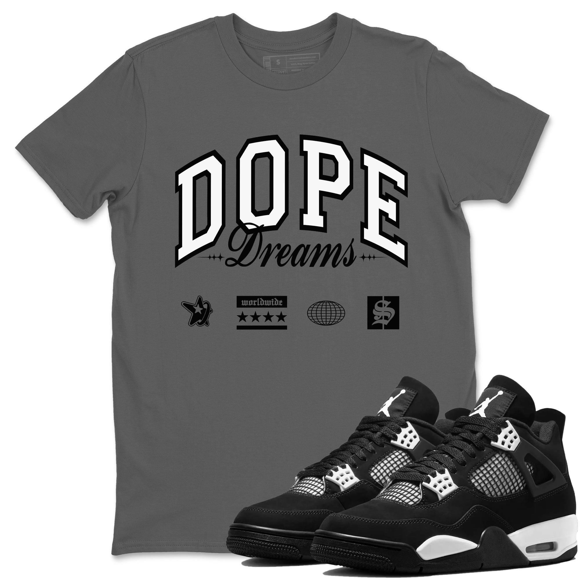 Dope Dreams Sneaker Tees - Air Jordan 4 White Thunder