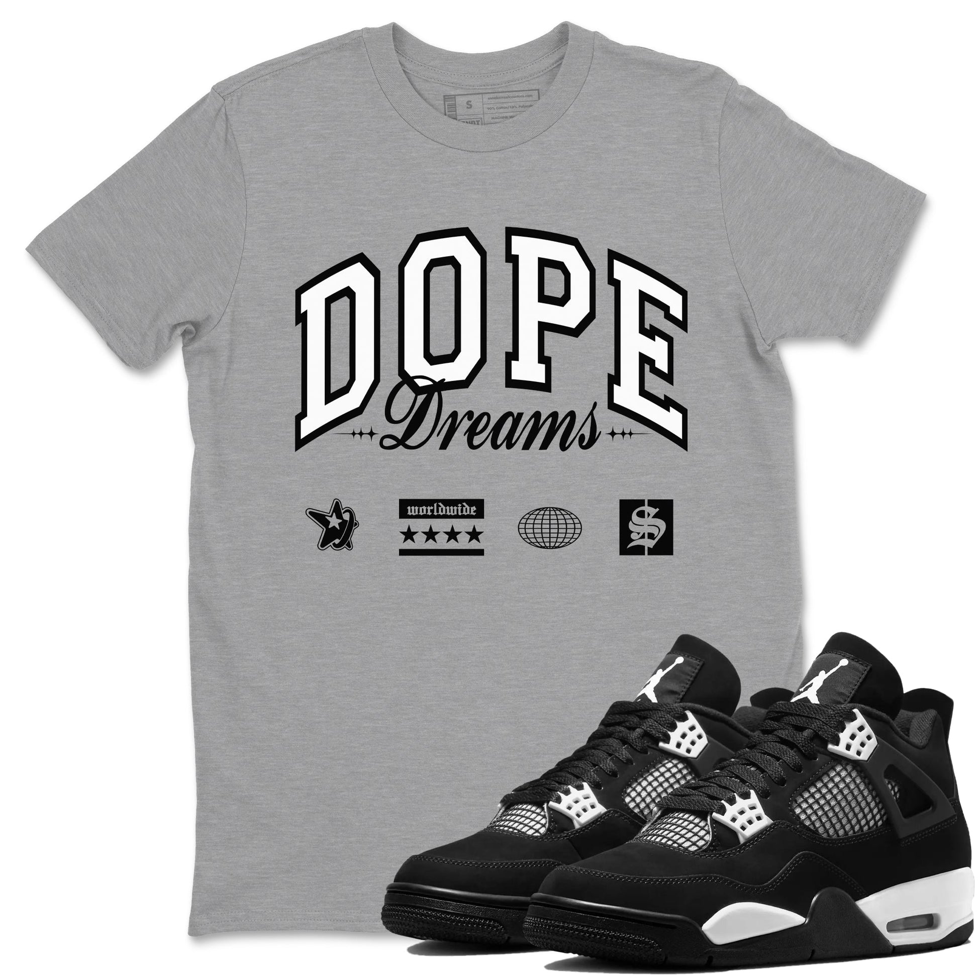 Dope Dreams Sneaker Tees - Air Jordan 4 White Thunder