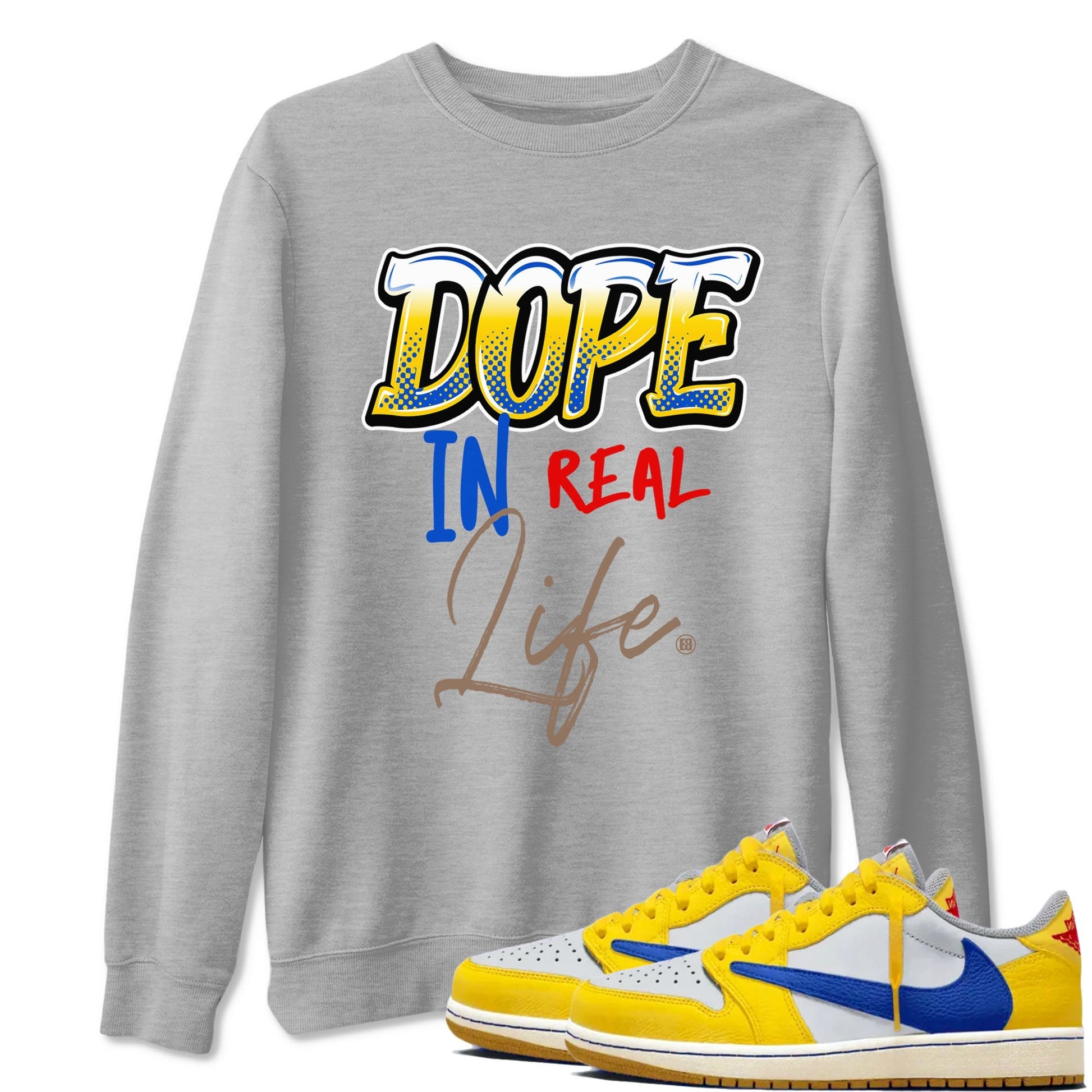 Dope In Real Life Sneaker Tees - Air Jordan 1 Travis Scott Canary